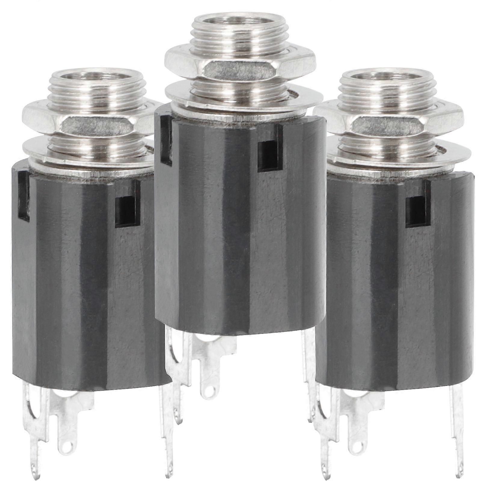 3pcs Stereo Audio Jack Panel Mount Socket with Washer – Durable Female Connector for Guitar Effects Pedals and Amplifiers, Easy Install, High