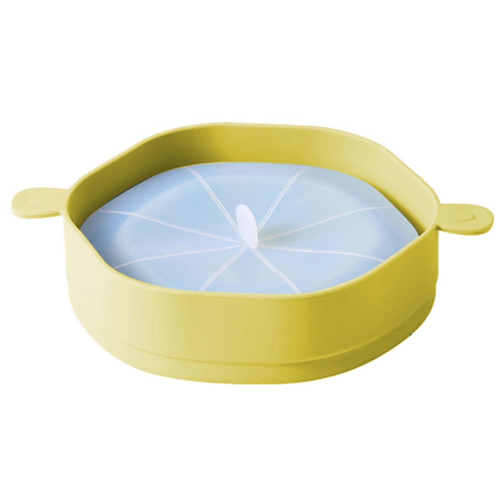 Silicone Popcorn Bucket with Handle Foldable Large Capacity Heat Resistant Microwave Popcorn Maker Yellow