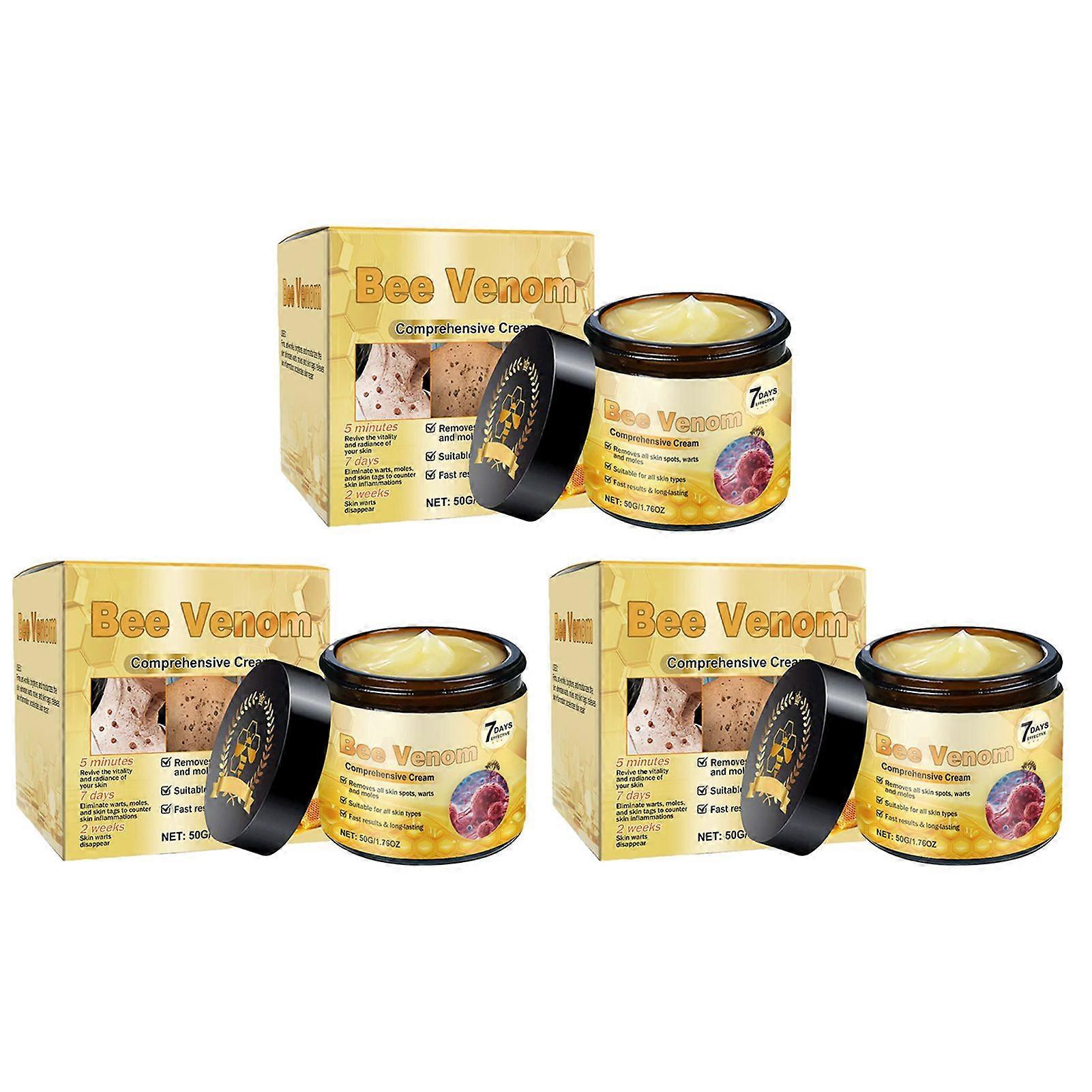 1-3x كريم Bee Venom الشامل ، كريم علاج سم النحل ، يقلل من البقع كريم مضاد للثآليل