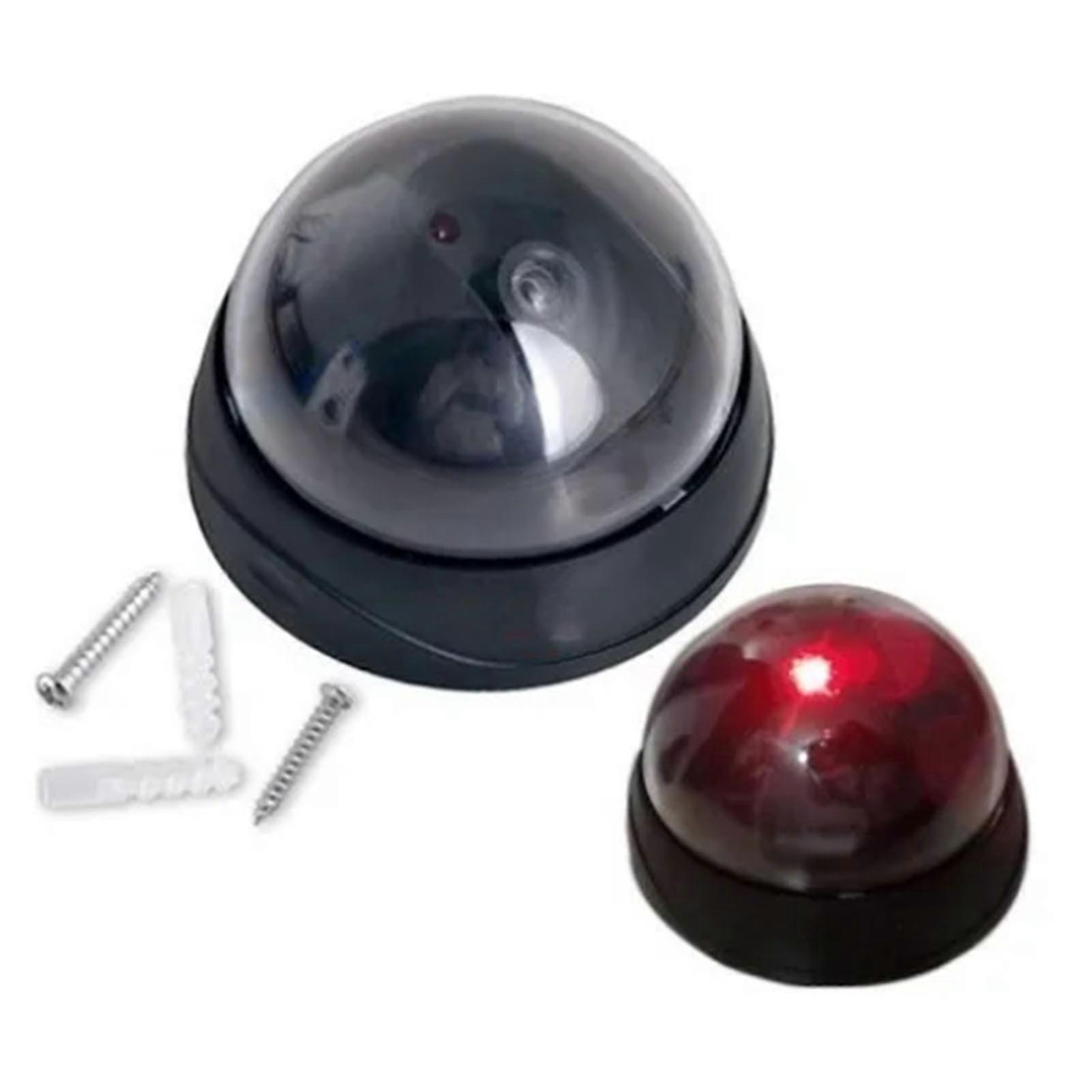 2 stuks dummy beveiligingscamera rood LED-licht knippert nep domecamera voor thuisbedrijven binnen buiten fabrieken 