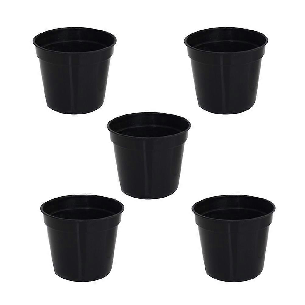 Mini Succulent Pots Black Plastic Thickening Basin Planting Garden Accessories 5Pcs
