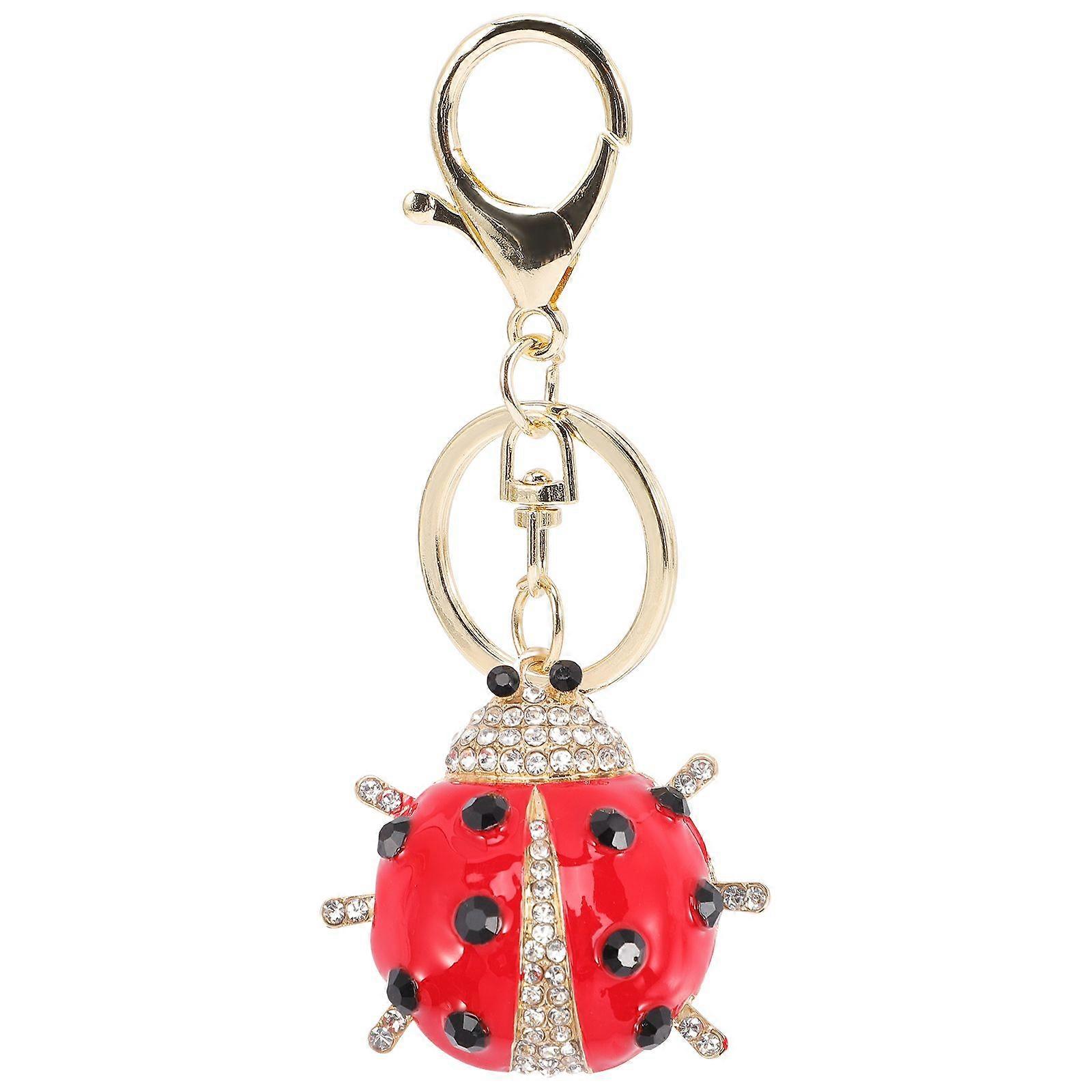 Rhinestone Keychain Adorable Ladybug Key Chain Bag Hanging Pendant Key Pendant