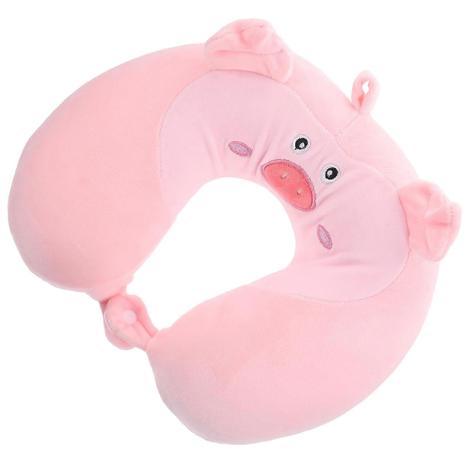 Ergonomic Neck Pillow Travel U-Shaped Comfortable Sleeping Style Pink 30x28x11cm Neck Supporting 1Pc