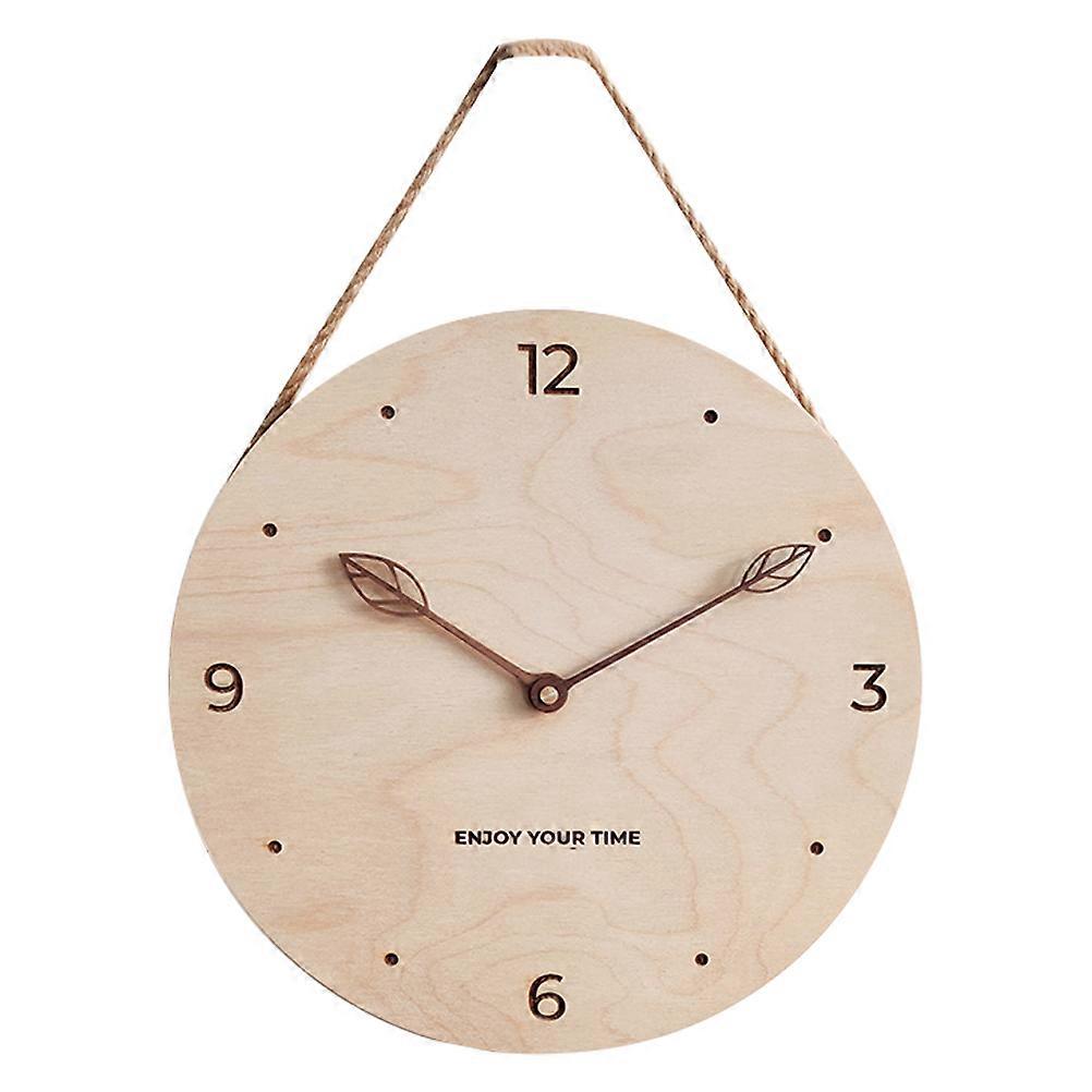 Bedroom Wall Clock Wooden Hanging Clock Nordic Style Square Shape Time Display 30x30cm 1Pcs
