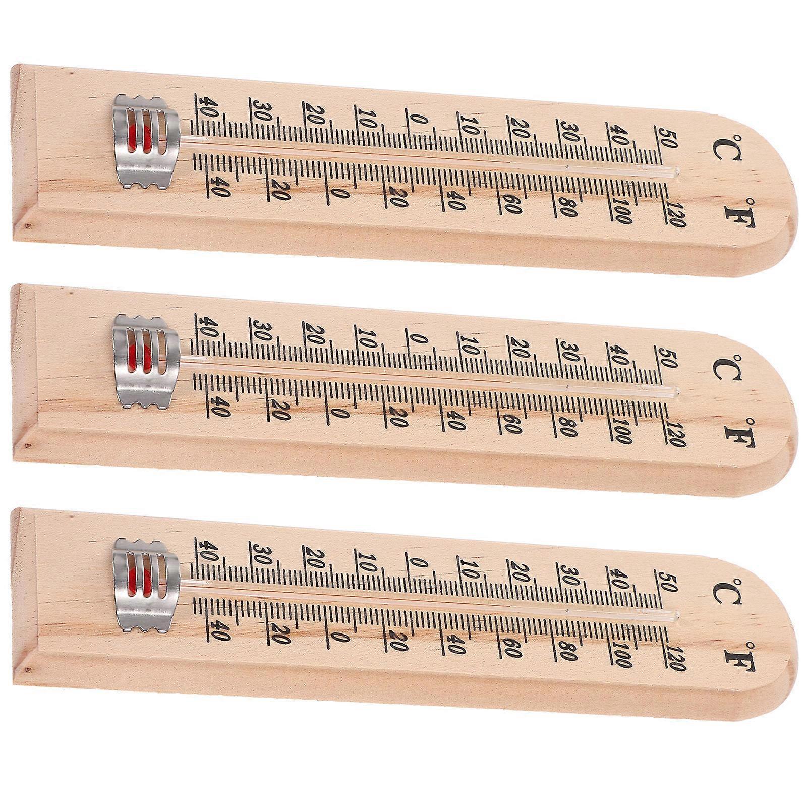 Thermometer For Room Temperature Multi Functional Use Synthetic Material Glass Construction 3Pcs