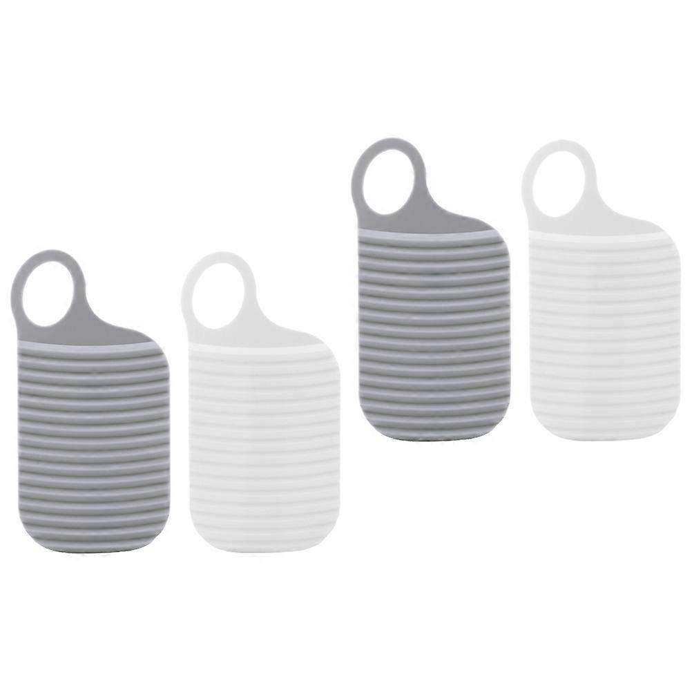 4pcs Small Washboard Laundry Tool with Wavy Surface, Non Slip Rubber for Gentle Manual Scrubbing of Clothes, Socks, and Towels