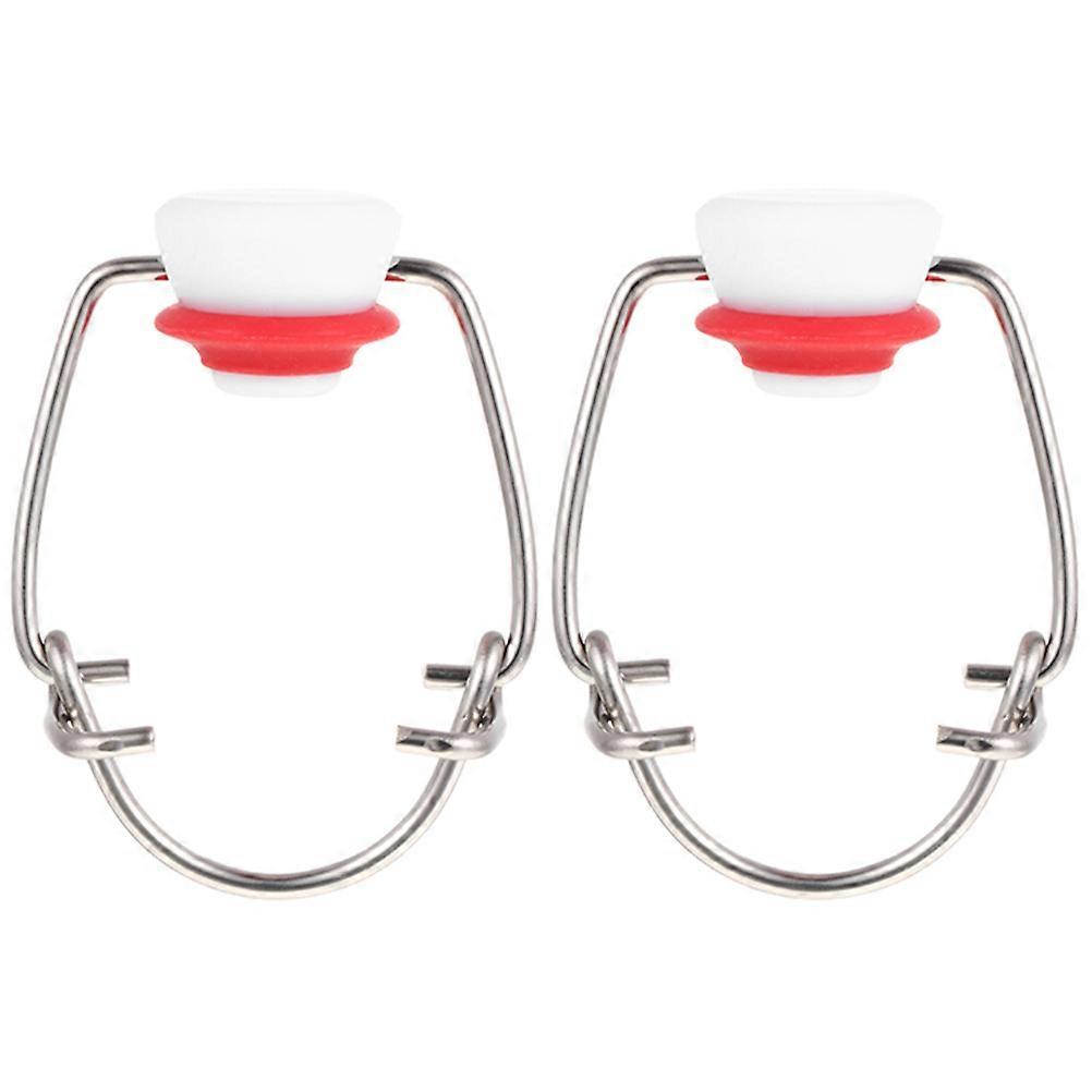 Reusable Pressure Resistant Beer Bottle Caps Swing Top Red Stainless Steel Beverage Storage 2Pcs