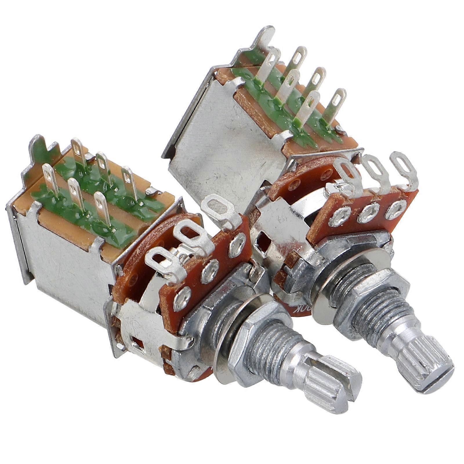 2pcs Audio Potentiometer for Electric Guitar Bass Precision Volume Tone Control Switch Easy Install Compatible with Various Instruments