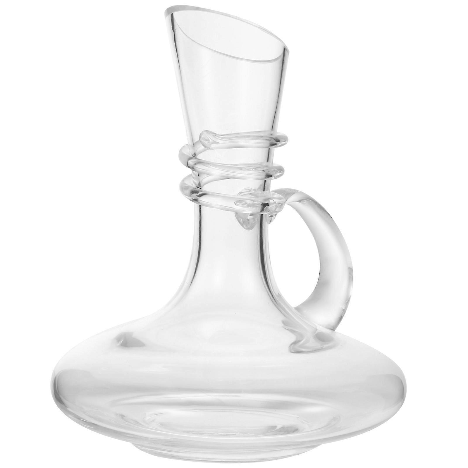 Glass Carafe Wine Decanter 1600ML Curved Flat Bottom 1PC