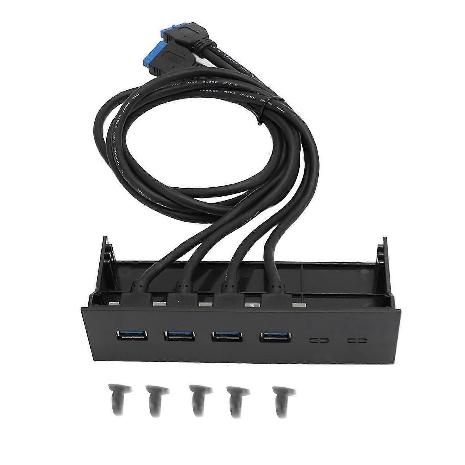 USB 3.0 Front Panel Hub 5.25in 4 Ports 5Gbps Stable Plug and Play Optical Drive Front Panel for Desktop Motherboard