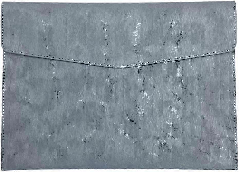 Waterproof A4 Leather File Folder Envelope Folder Case Belt Loop (Blue Grey)