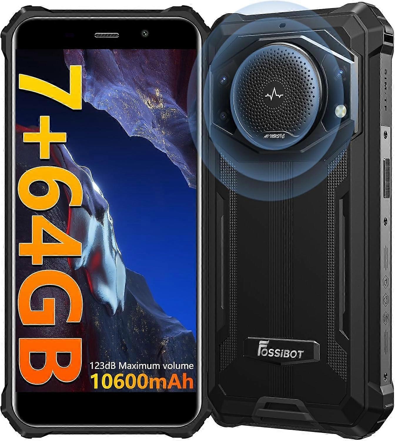 FOSSIBOT F101P Android 13 Rugged Smartphone, 4GB+64GB Black