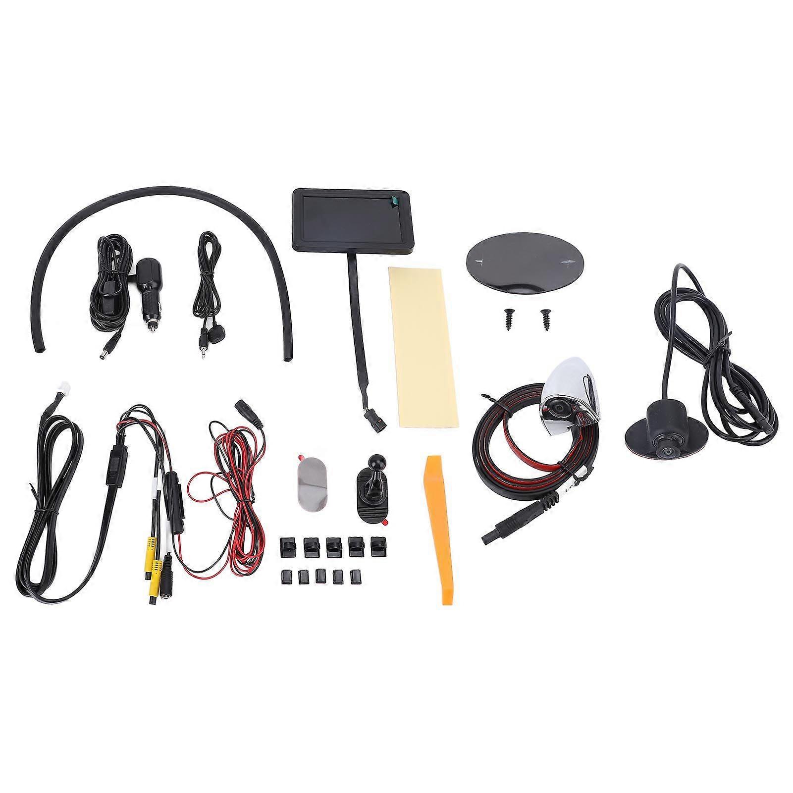 5 Inch Backup Camera System 800x480 720P Reversing Display IP67 Waterproofing Rear View Camera 140 Degree Wide Angle Rear View Reverse Cam Kit Chrome 