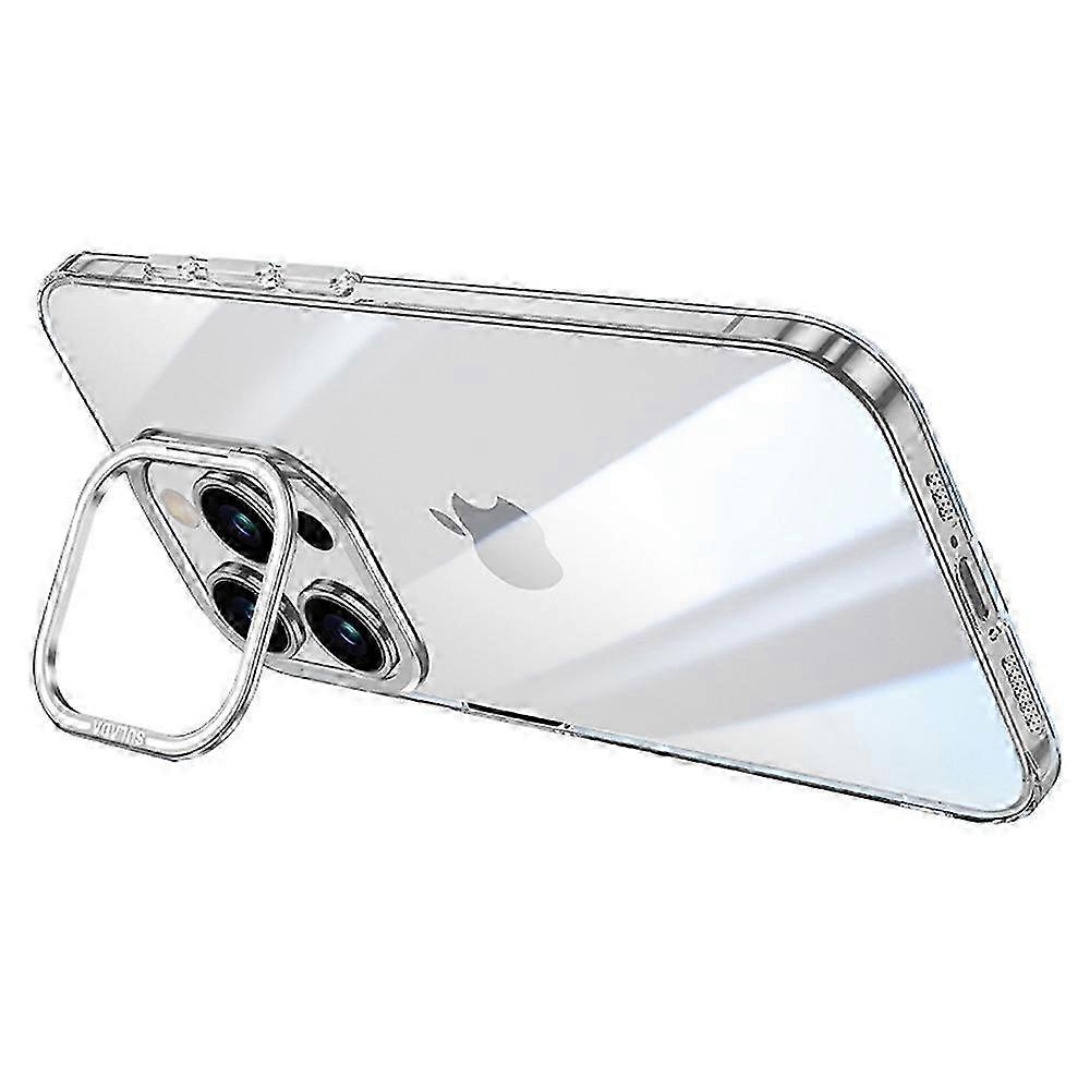 Clear Folding Camera Kickstand Case for Compatible Brand Phone - Silver