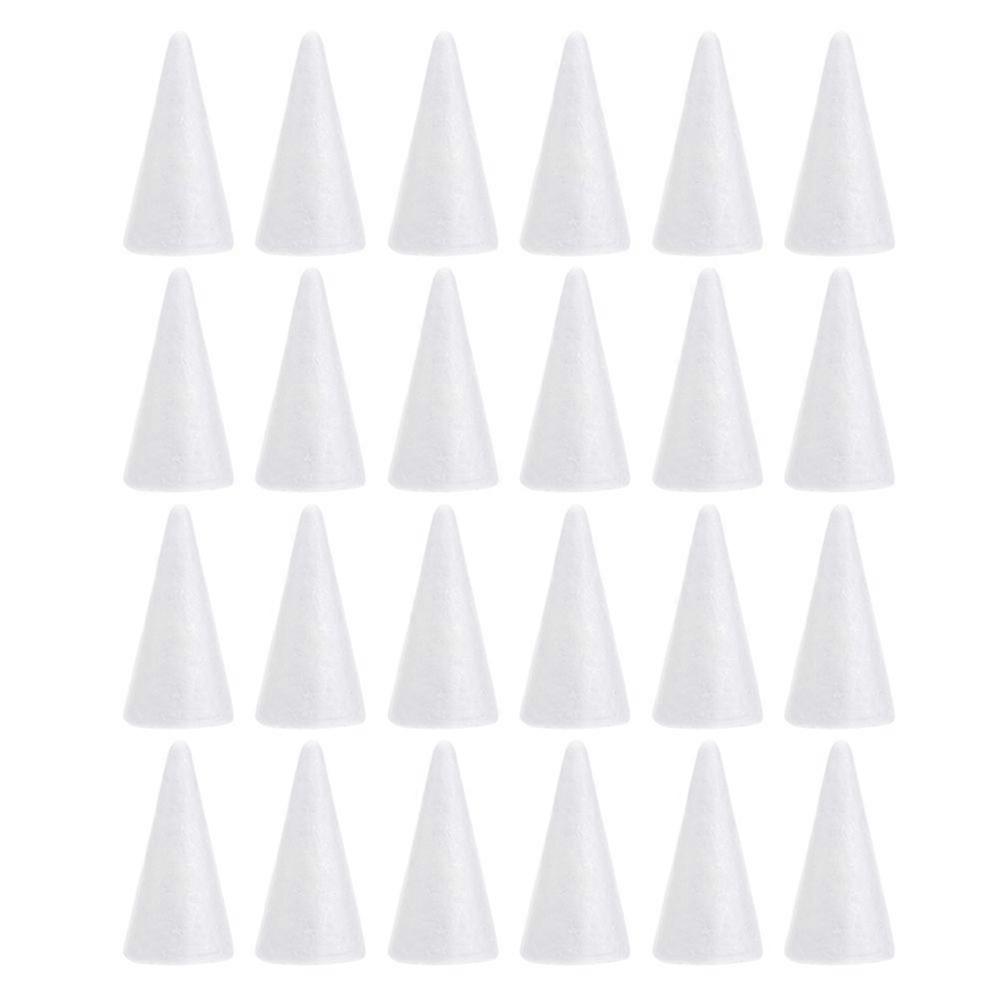 24Pcs Craft Foam Cones Polystyrene Cone Shaped Foam Foam Tree Cones for Arts and Crafts Christmas School Wedding Birthday DIY Home Craft Project White