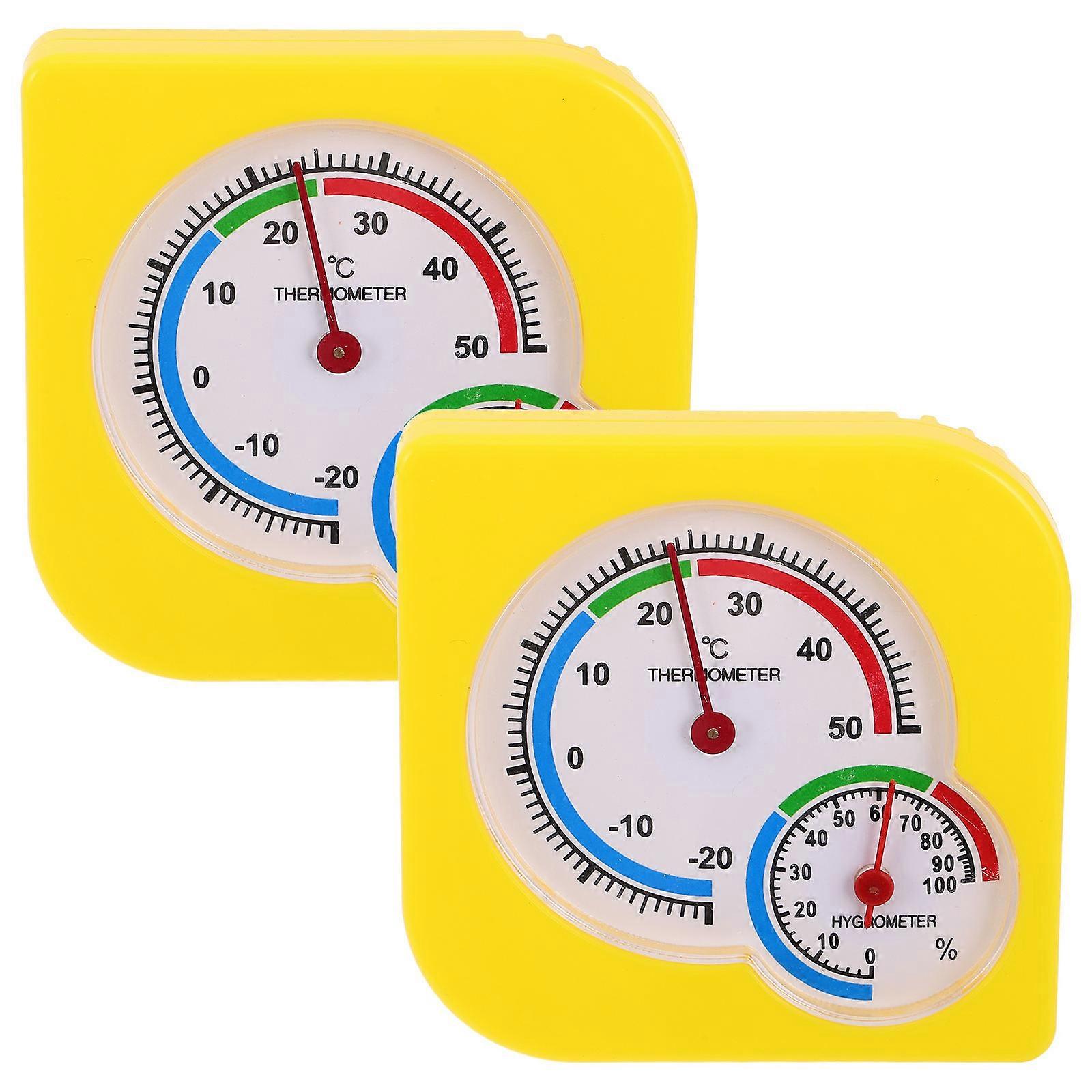 Humidity Meter Hygrometer Wall Mounting Greenhouse 7.00X7.00X1.00CM Large Screen Display 2Pack