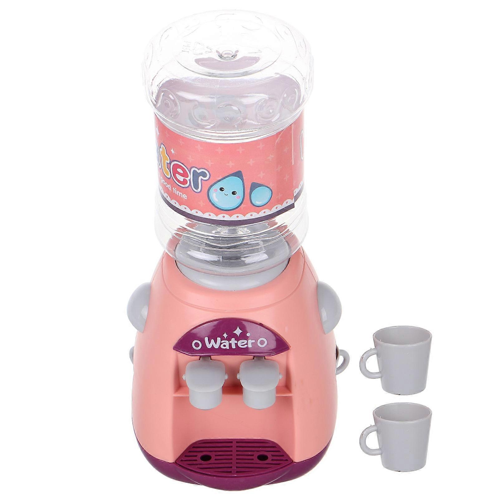 Mini Water Dispenser Toy For Kids Pretend Play Kitchen Role-Playing Imaginative Play Fine Motor Skills Development Pink 1Set
