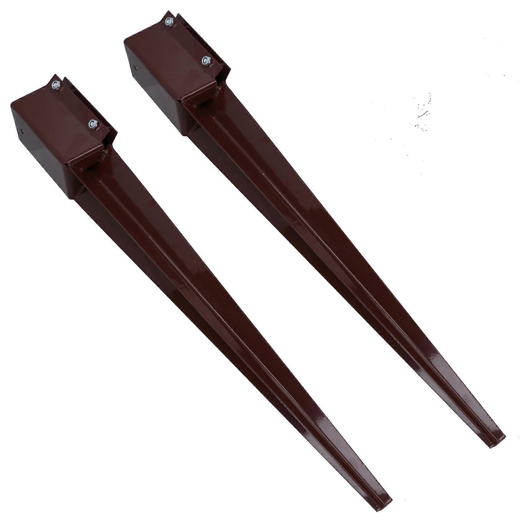 2 x Fence Post Holder Support with Drive down Spike for Posts 75mm x 75mm