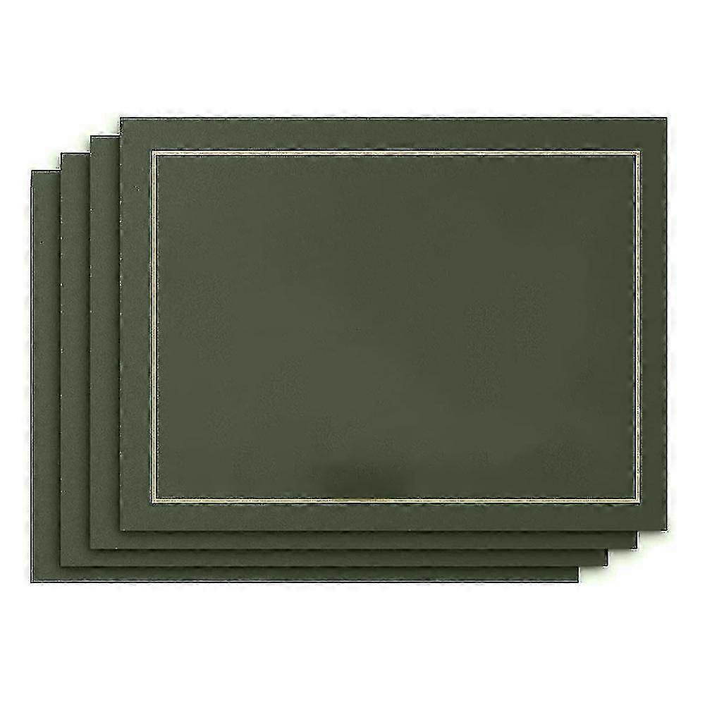 Sets de table en cuir lavables, imperméables, imperméables et lavables résistants à la chaleur, 43*30cm, vert