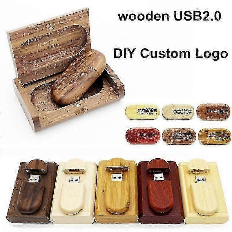 Customized Photo Name Logo Gift Wood USB Memory Flash Pen Drive Box Suitable for Various Brands