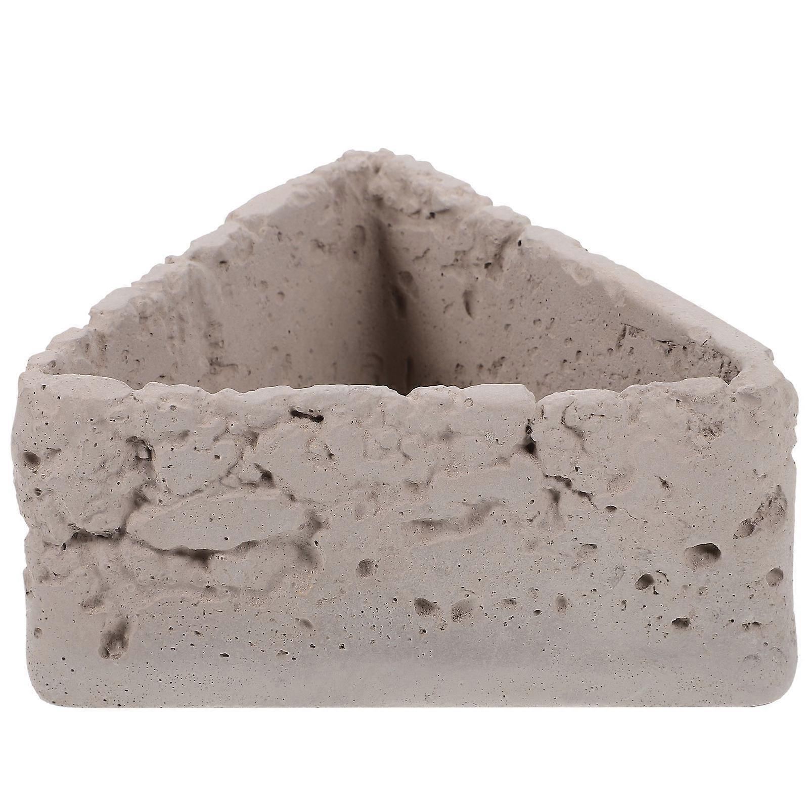 Triangular Creative Cement Flowerpot for Home Office Garden Decor – Unique Succulent Plant Container with Simple Style and Durable Texture