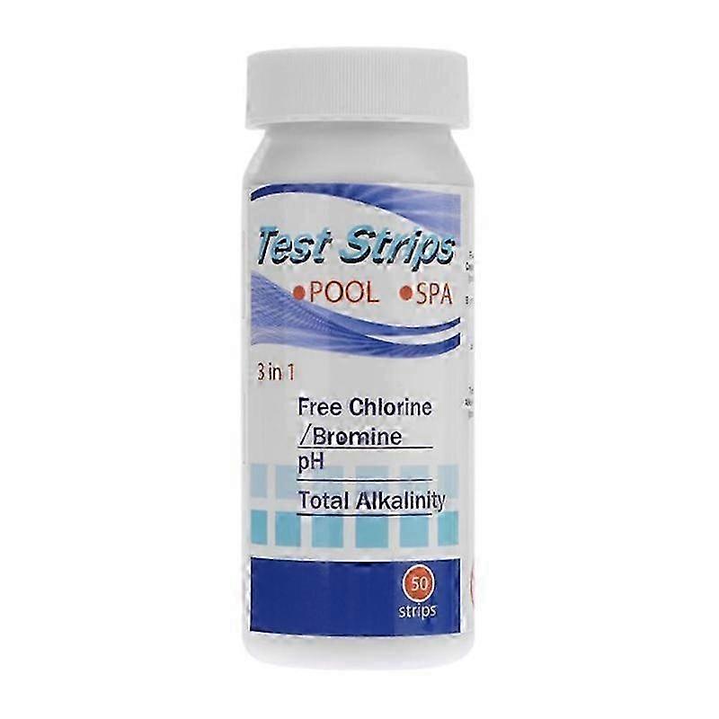 3 in1 Pool and Spa Water Tester Strips - Chlorine and pH Test Kit 50pcs Strip