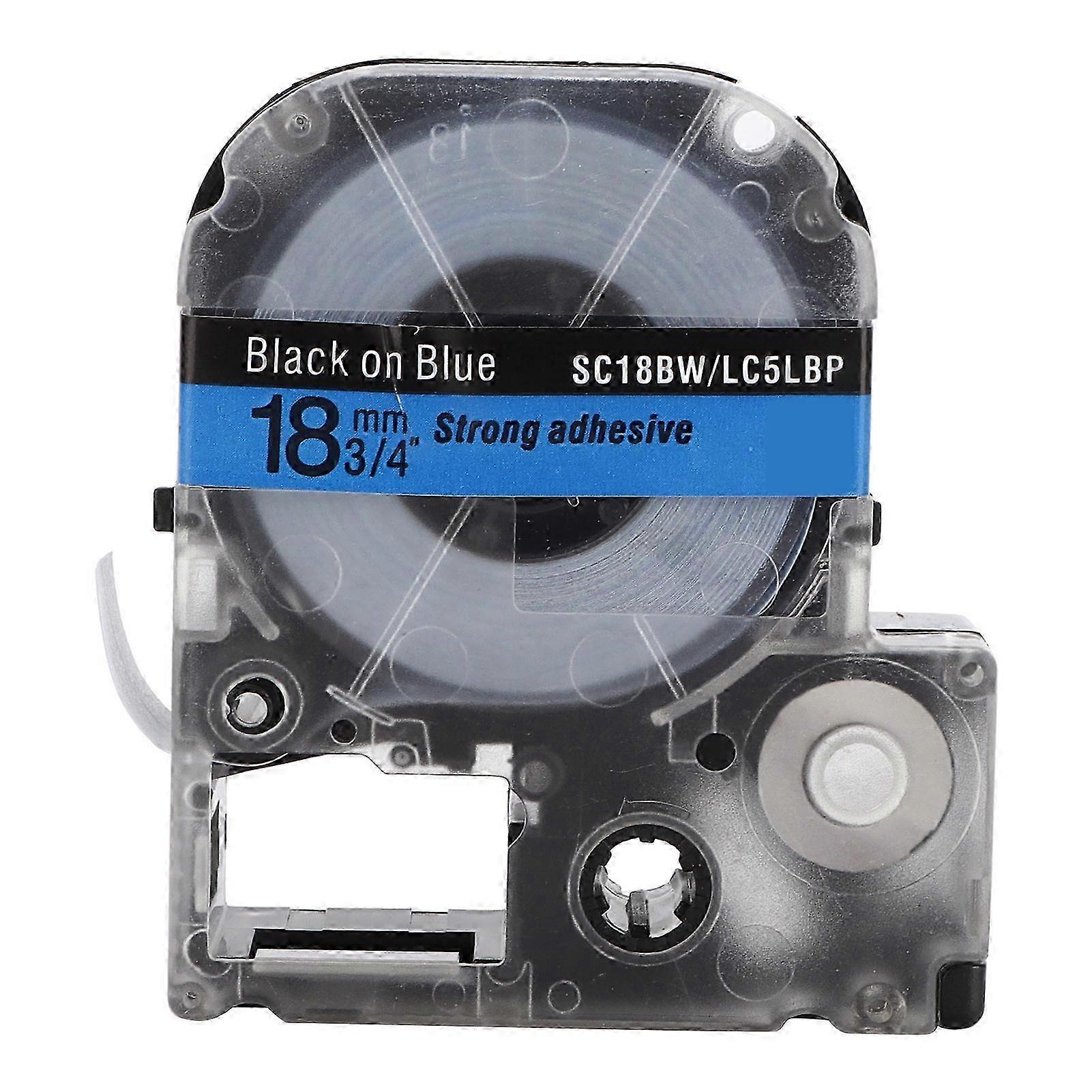 Label Tape PET Replacement Memo Paper for Compatible Label Printers Black On Blue