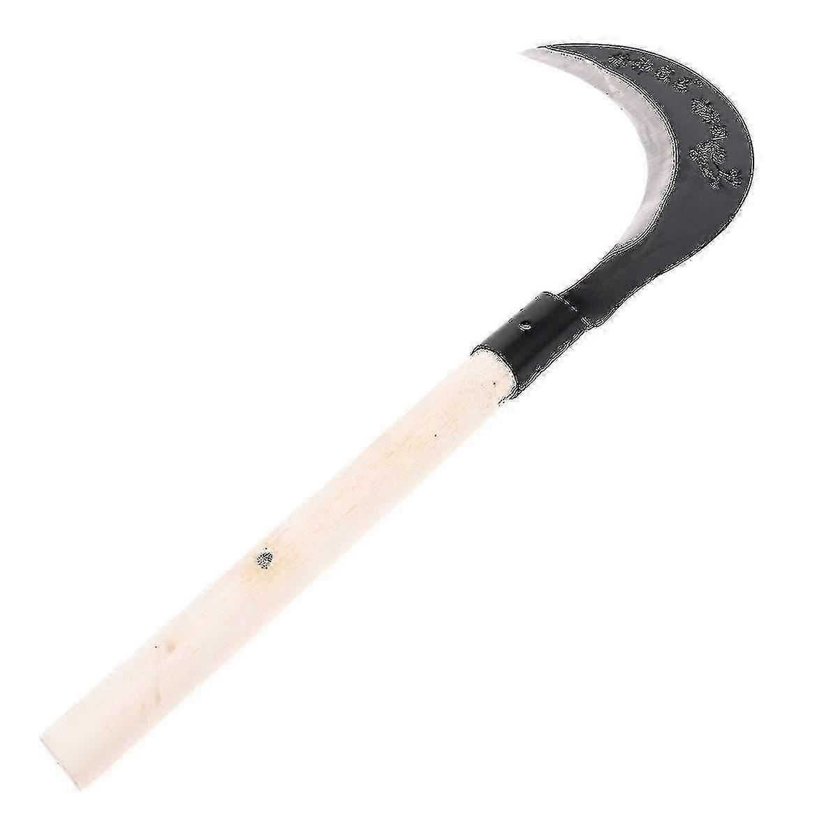 1 Pc Grass Sickle Manganese Steel Long Handle Hand Scythe Knife Grass Sickle Hand Sickle For Weeding