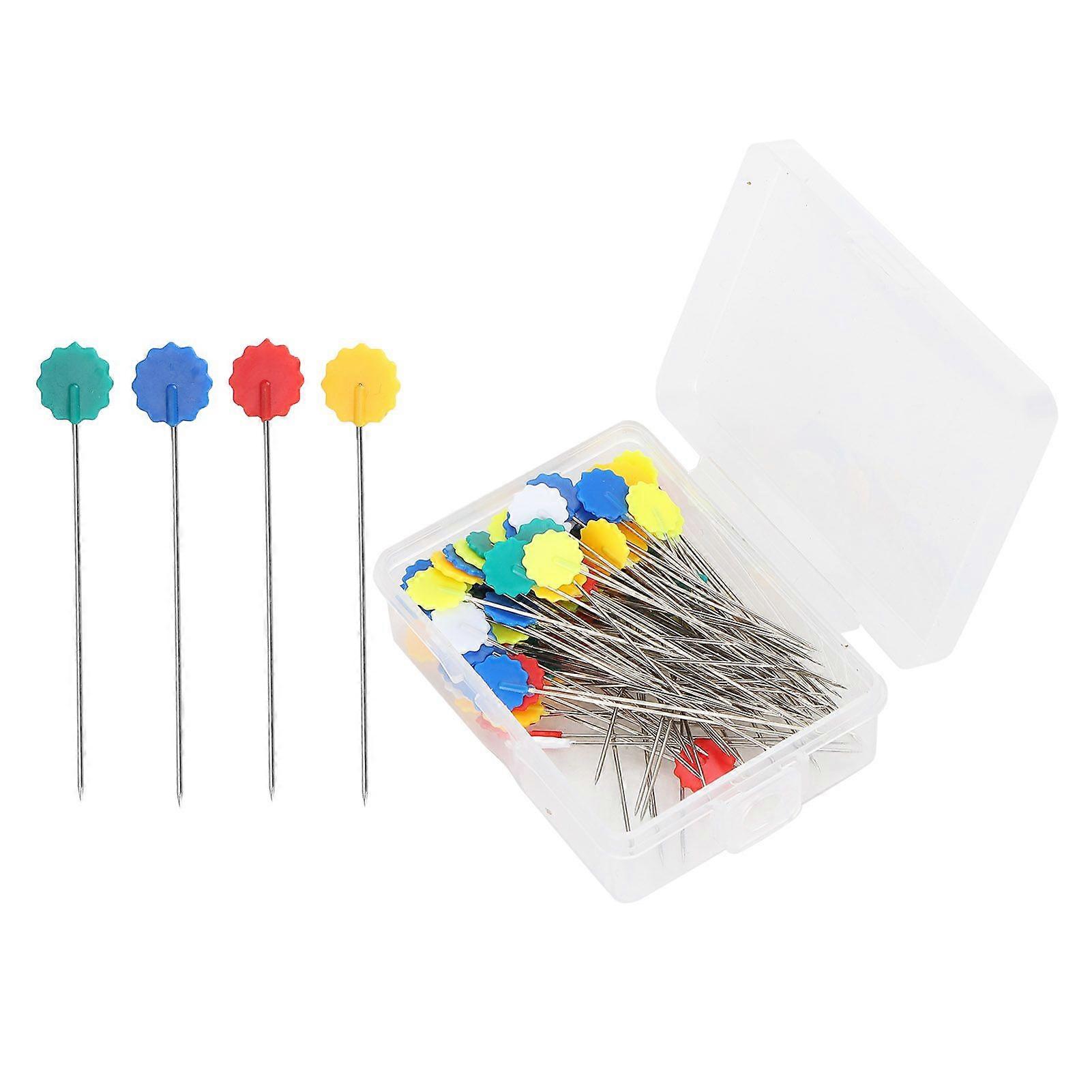 2025 dernier modèle 100pcs tête de fleur épingles à coudre tête plate droite courtepointe