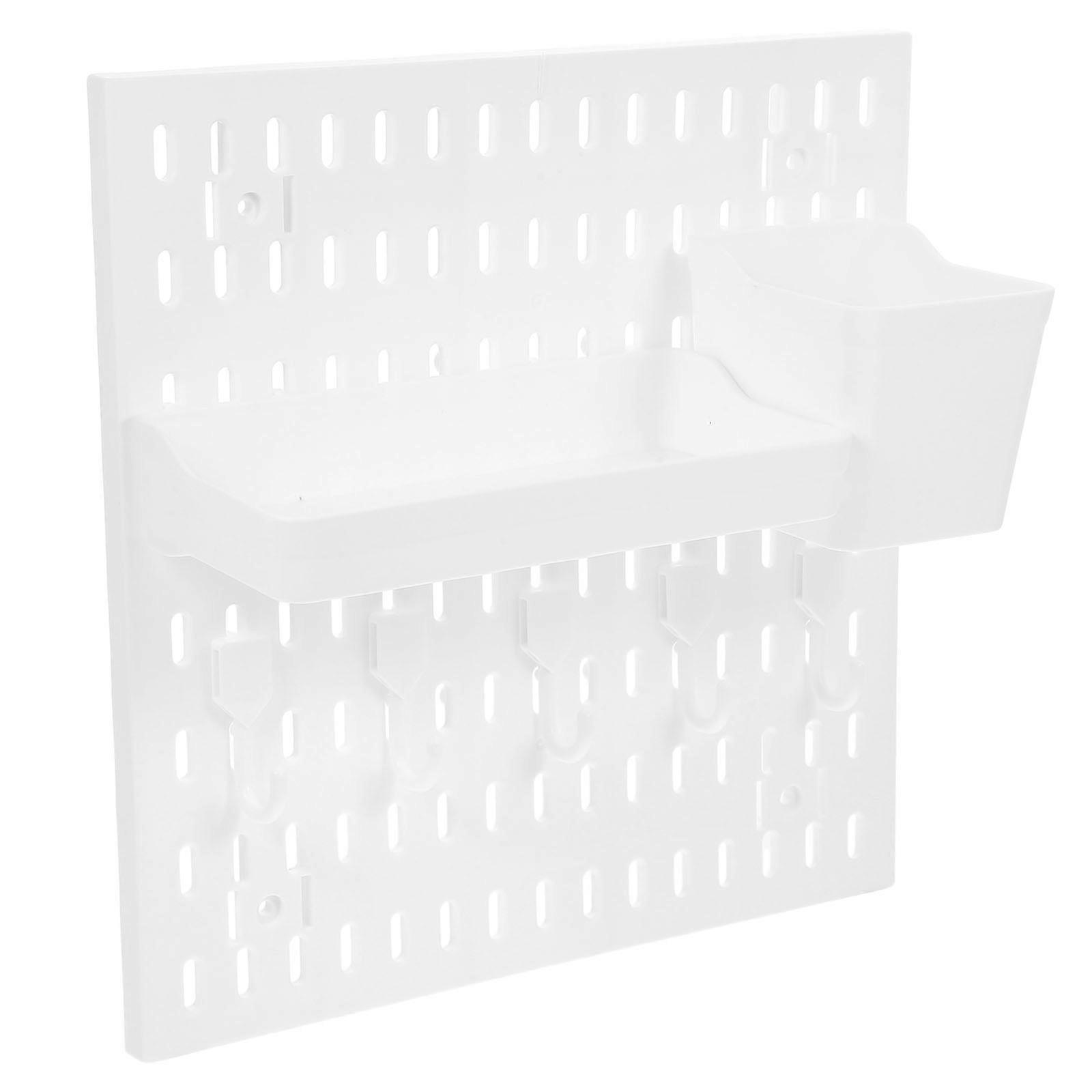 Wall Mount Pegboard Display Shelf Versatile Organizer Peg Hole Board 1Set