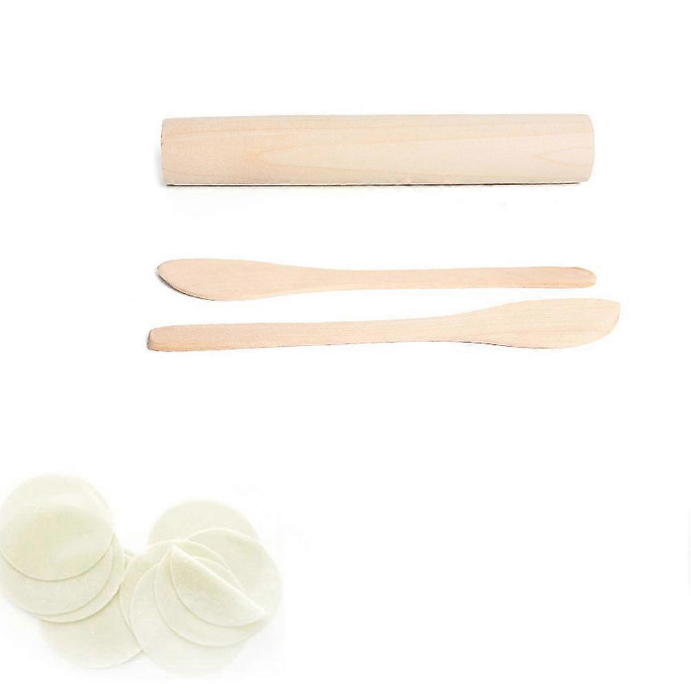 Noodle Rolling Lotus Wood Rolling Pin Smooth and Sleek Surface Dumpling Making 3Pcs