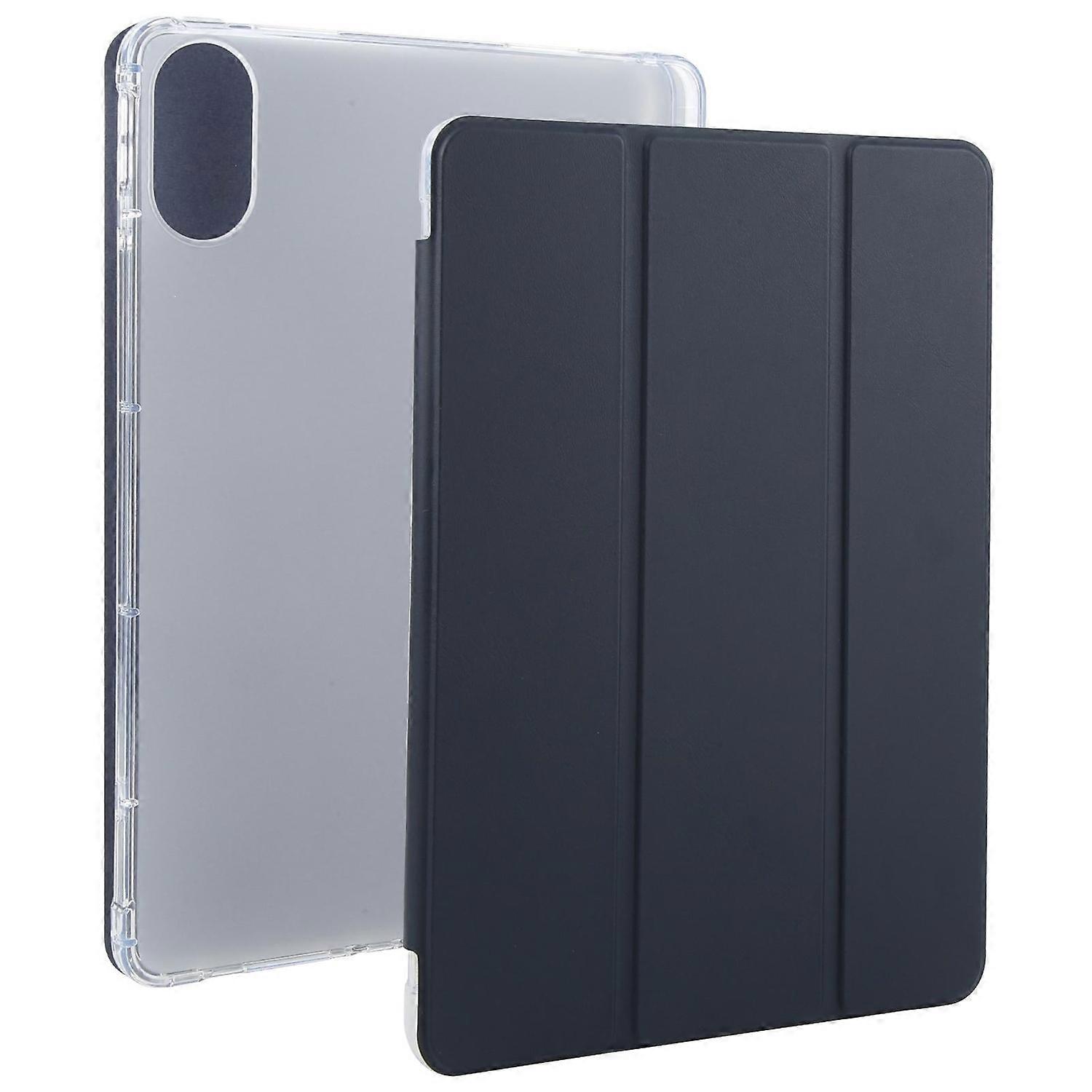3-fold Leather Tablet Case For Xiaomi Redmi Pad 2 - Dark Blue