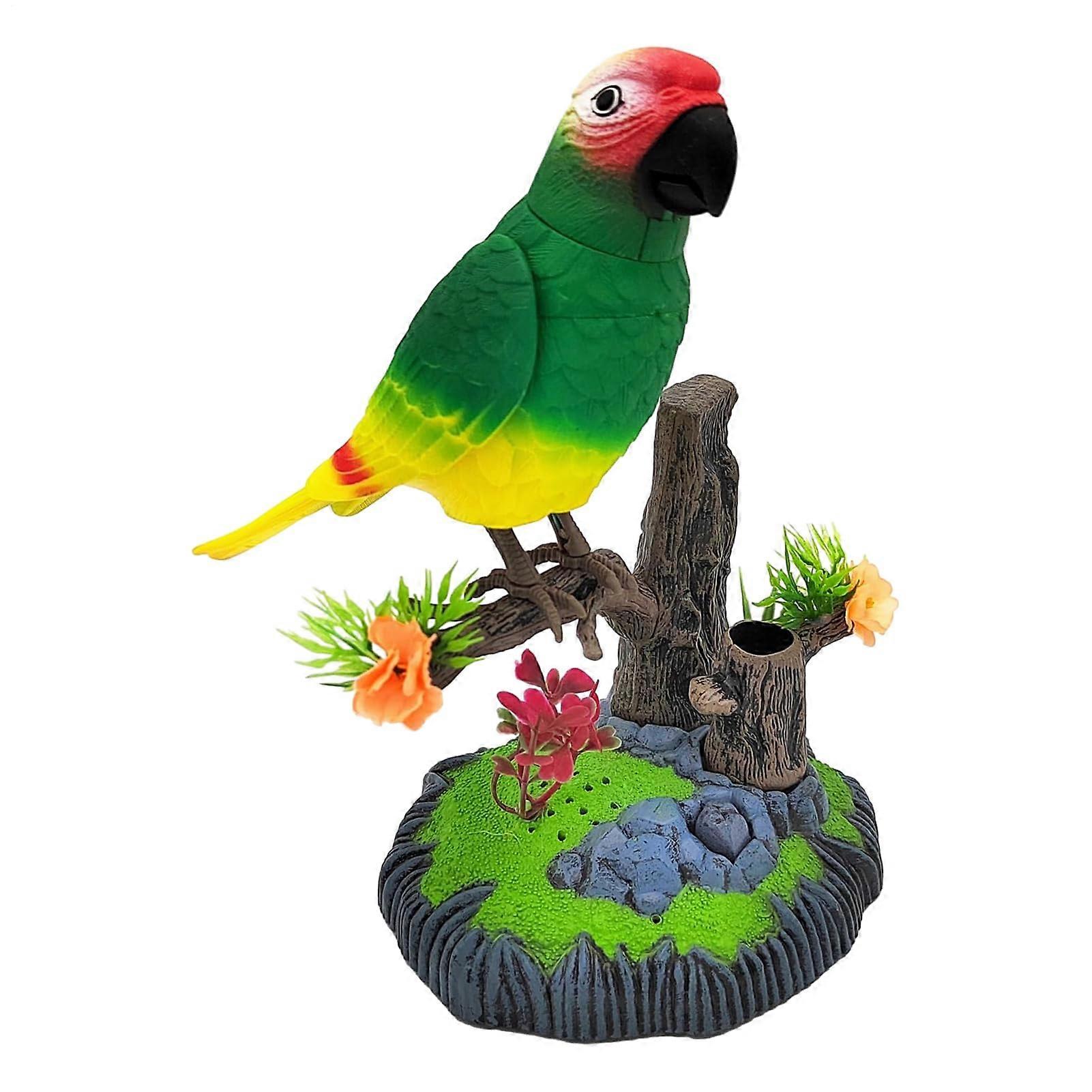 Talking parrot toy, electric bird model, home voice repeater Realistic feathered animal figures