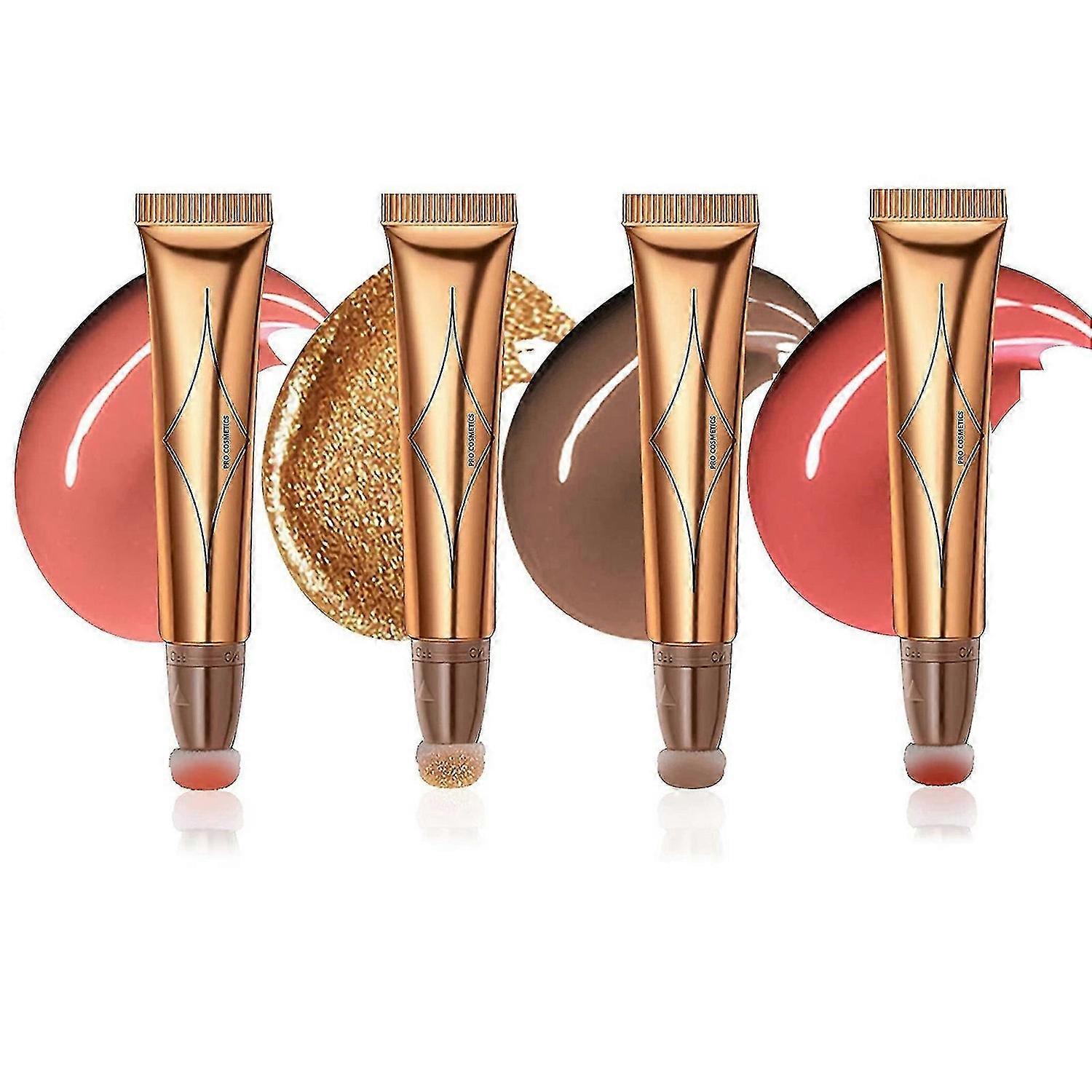 リキッドコンタービューティーワンド、ハイライターブロンザースティック、クッションアプリケーター付き長持ちフェイスイル