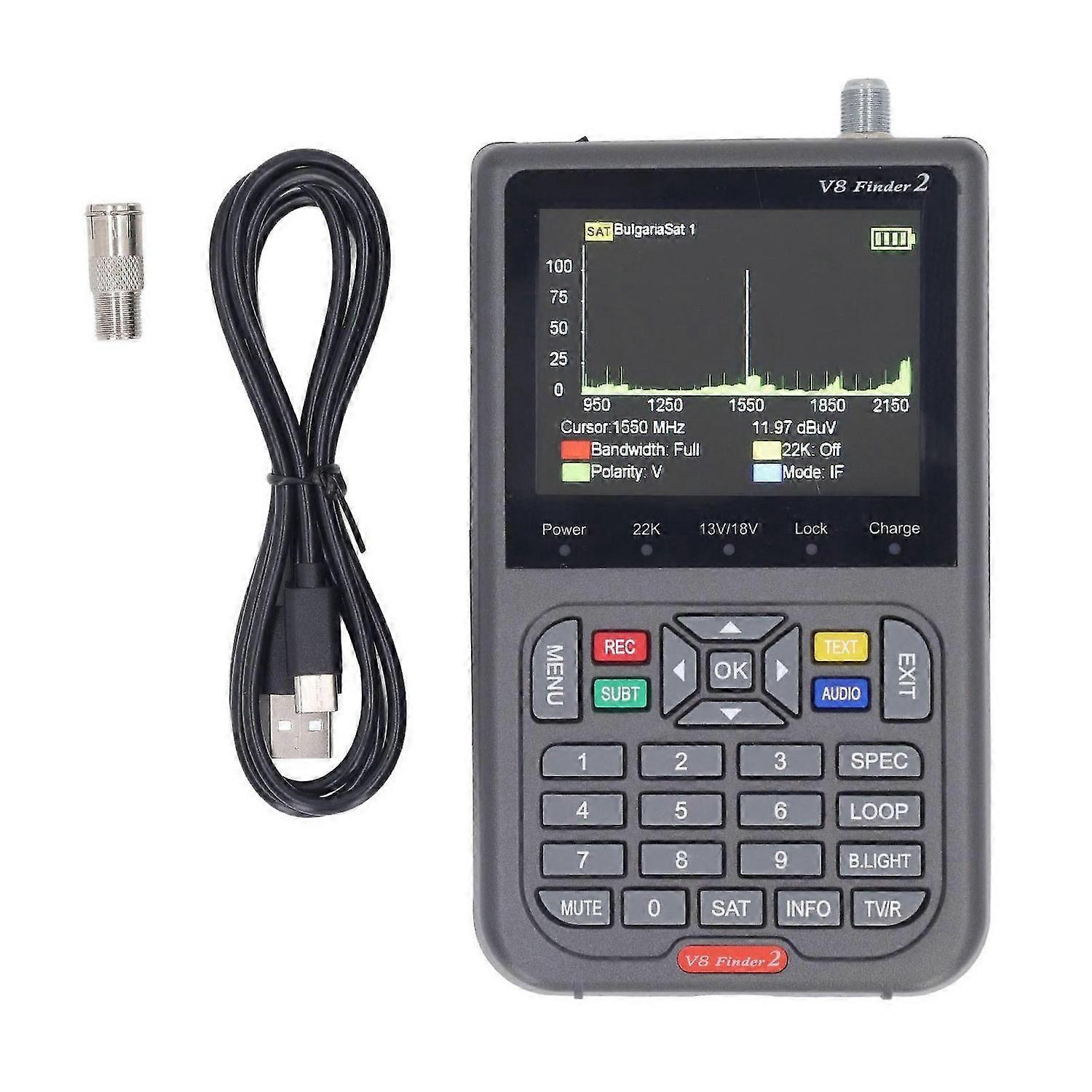 Satellite Finder 9502150MHz 3.5 Inch Screen Digital SAT Meter DVB S2X S2 S Signal Receiver DC5V 9V 12V