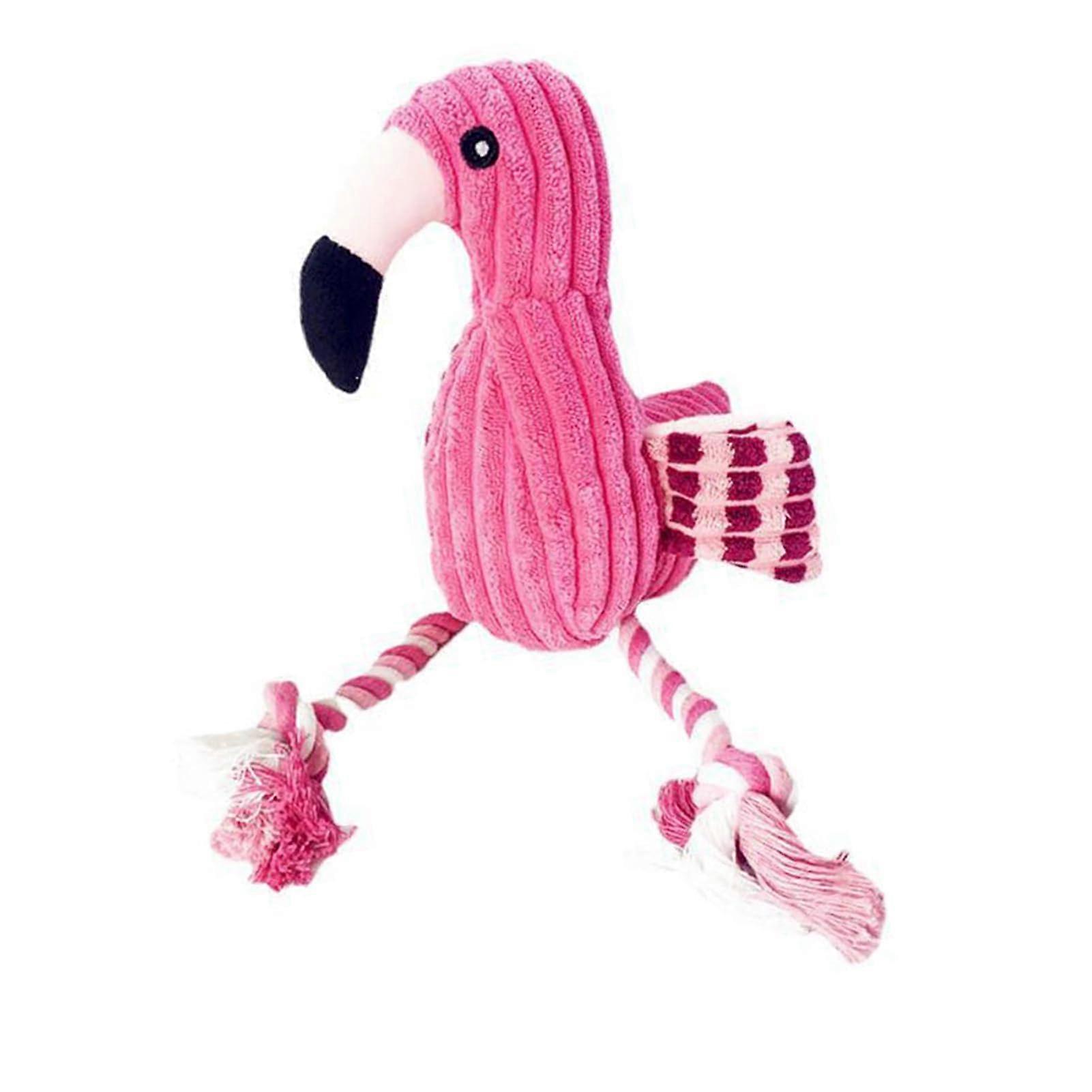Dog Plush Toy, Cute Flamingo Shaped Pet Chew Toy, Bite Resistant, Squeaky Dog Toy