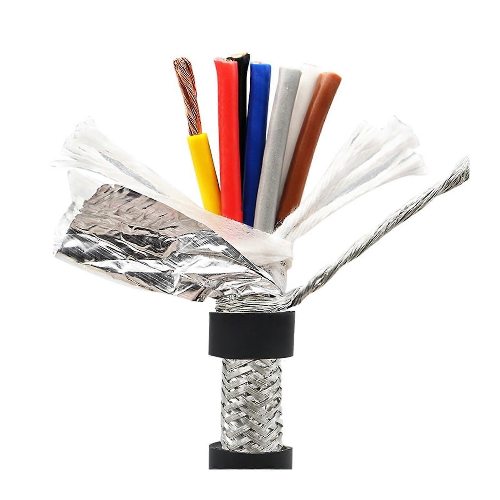 TRVVP Shielded Flexible Cable 24–15 AWG 7–24core Drag Chain Cable for CNC Catholic (7core5m, 0.2mm) 7core5m 0.2mm