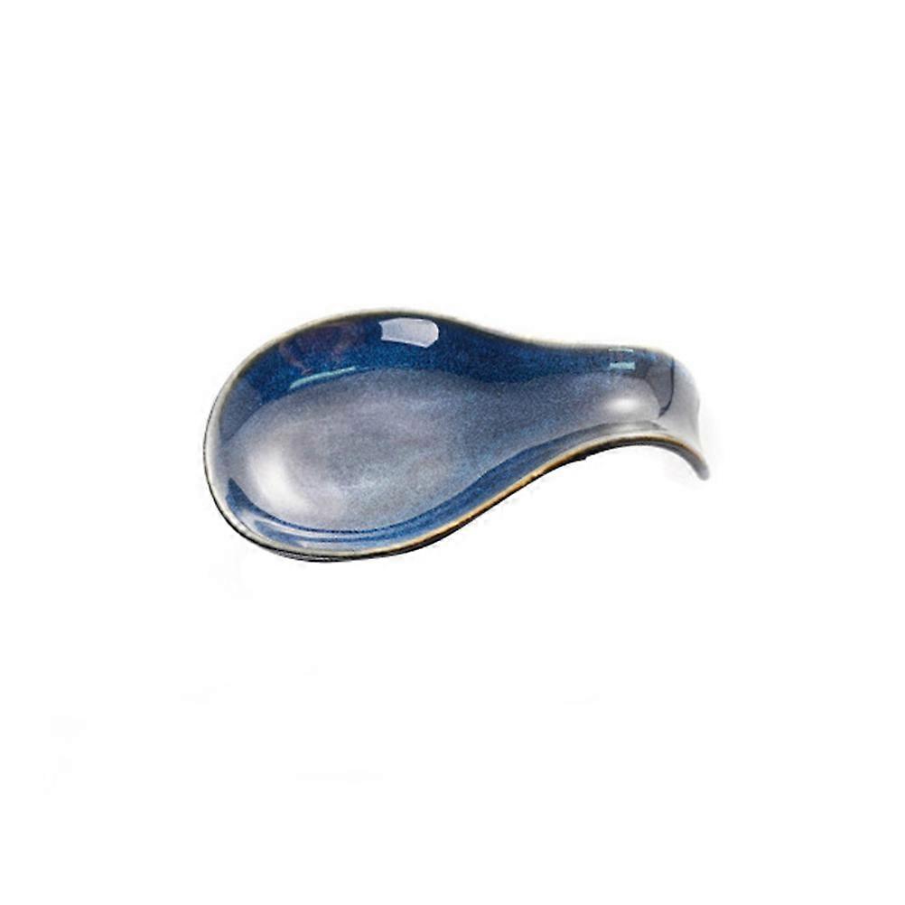 Spoon Holder Ceramic Tableware Rest for Dining Table Rectangular Shape 1Pcs