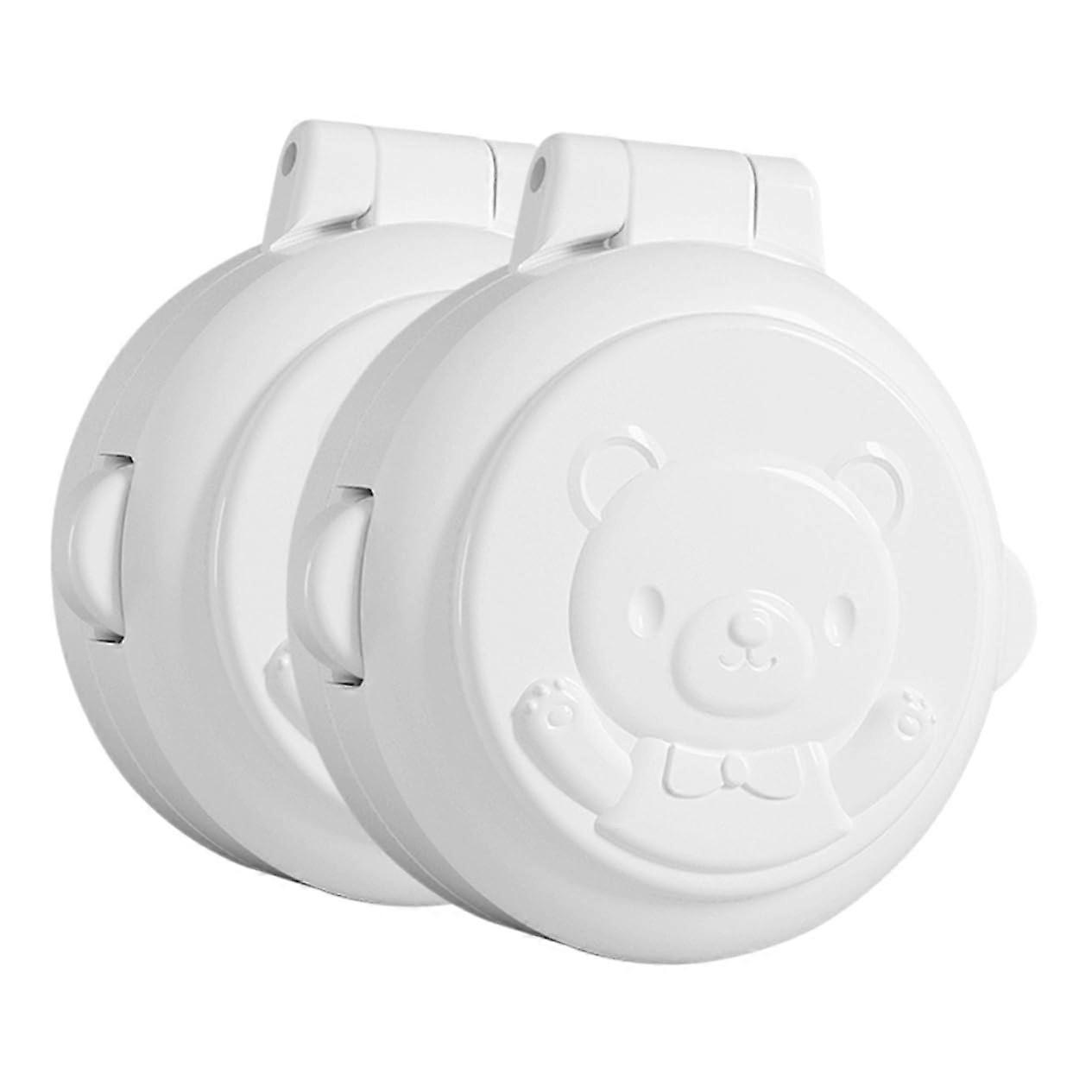 Electric Switch Protection Lock Buttons Pack Of 2 - Washing Machine Child Lock Button Cover ABS White