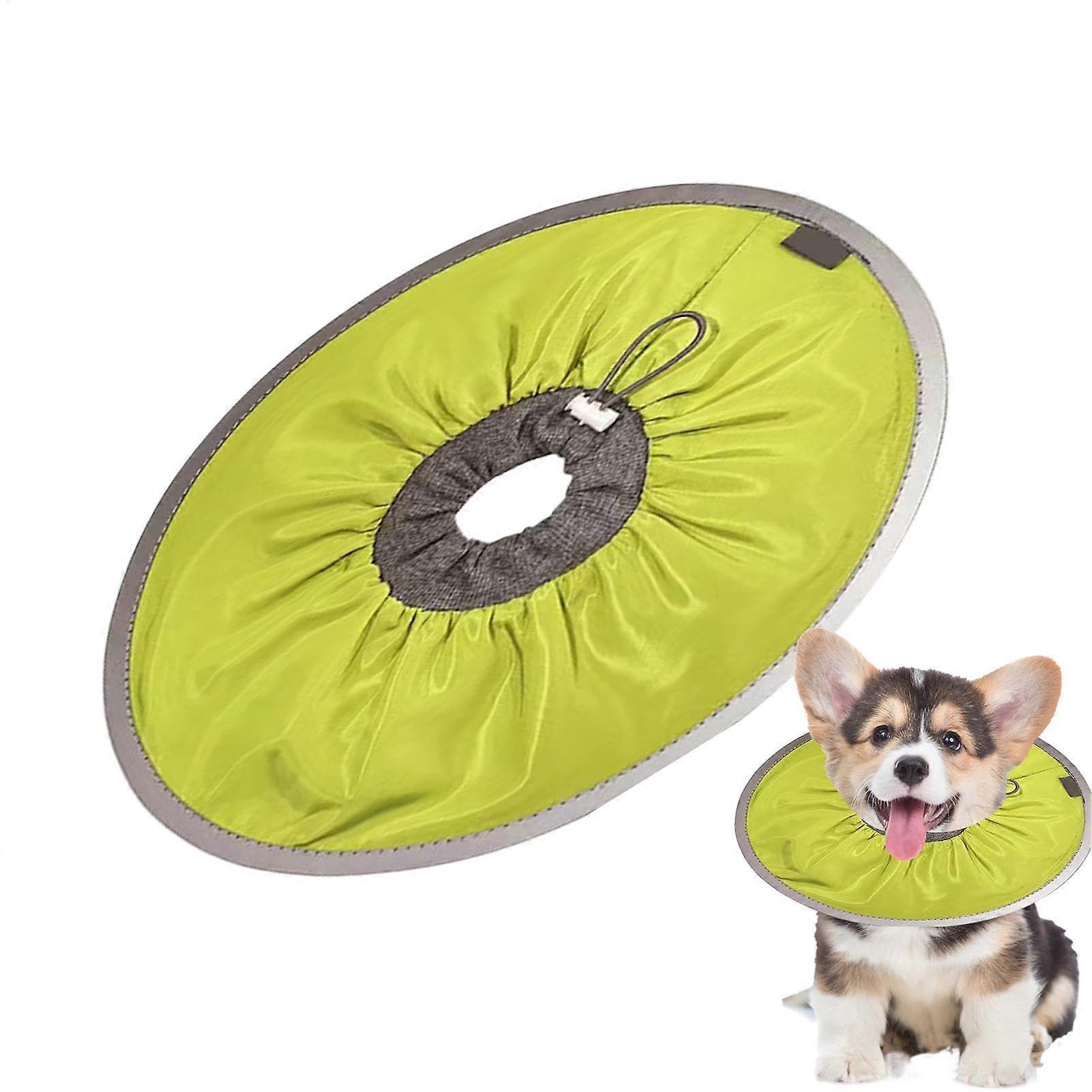 Cat Recovery Collar Protective Adjustable to Prevent Licking Wounds, Lightweight Soft Green M