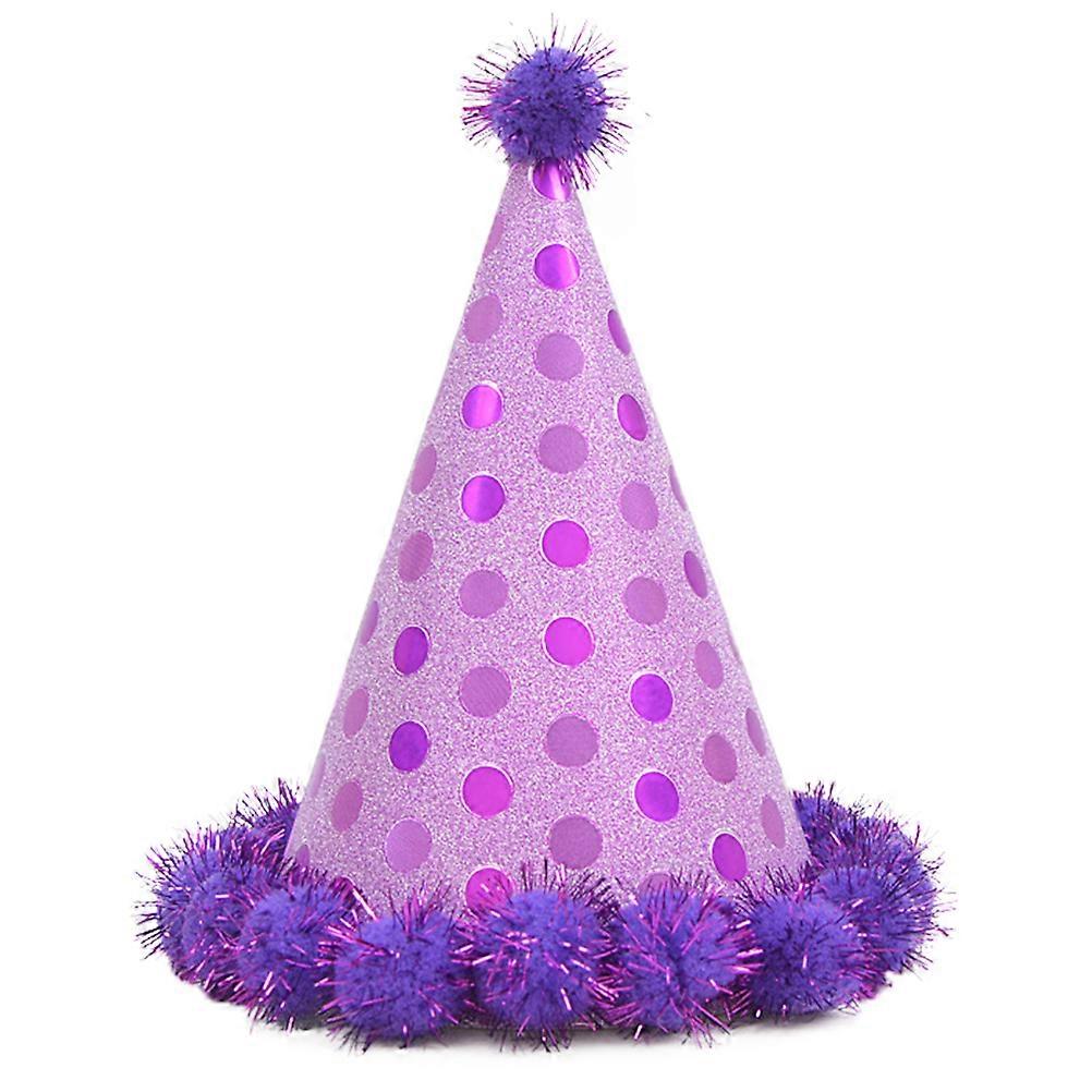 Purple Birthday Decorations Hat Conical Shape For Friends And Family 1Set