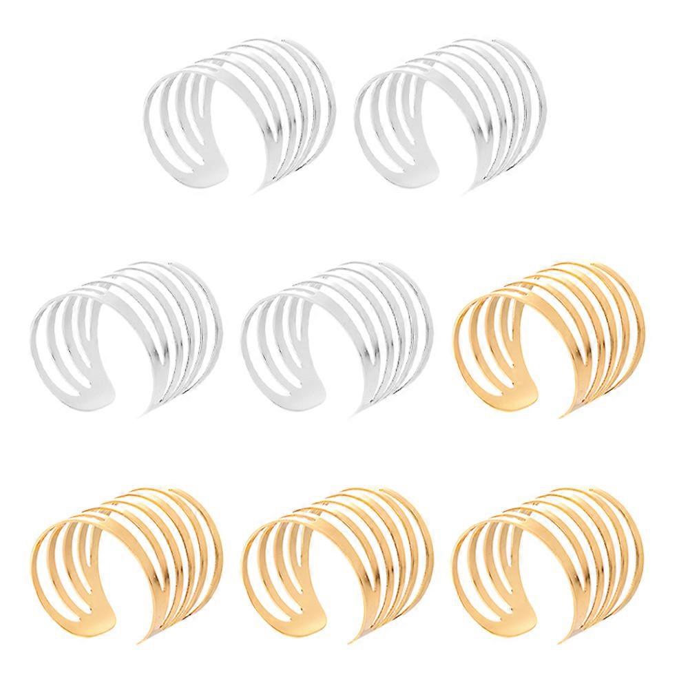 テーブルデコレーション、結婚式、パーティー、イベント用メタルナプキンリング8個、ナプキンホルダー、スタイリッシュナプキンバックル