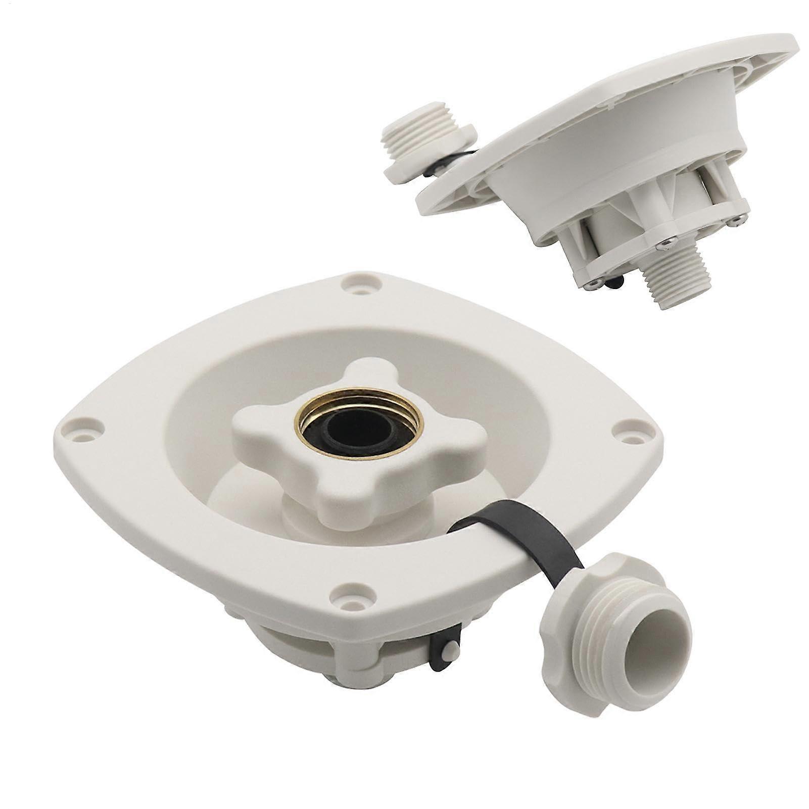 RV Water Inlet Replacement with Lid, White RV City Water Inlet Plug, Compatible with Marine Water Tank Hose Filler