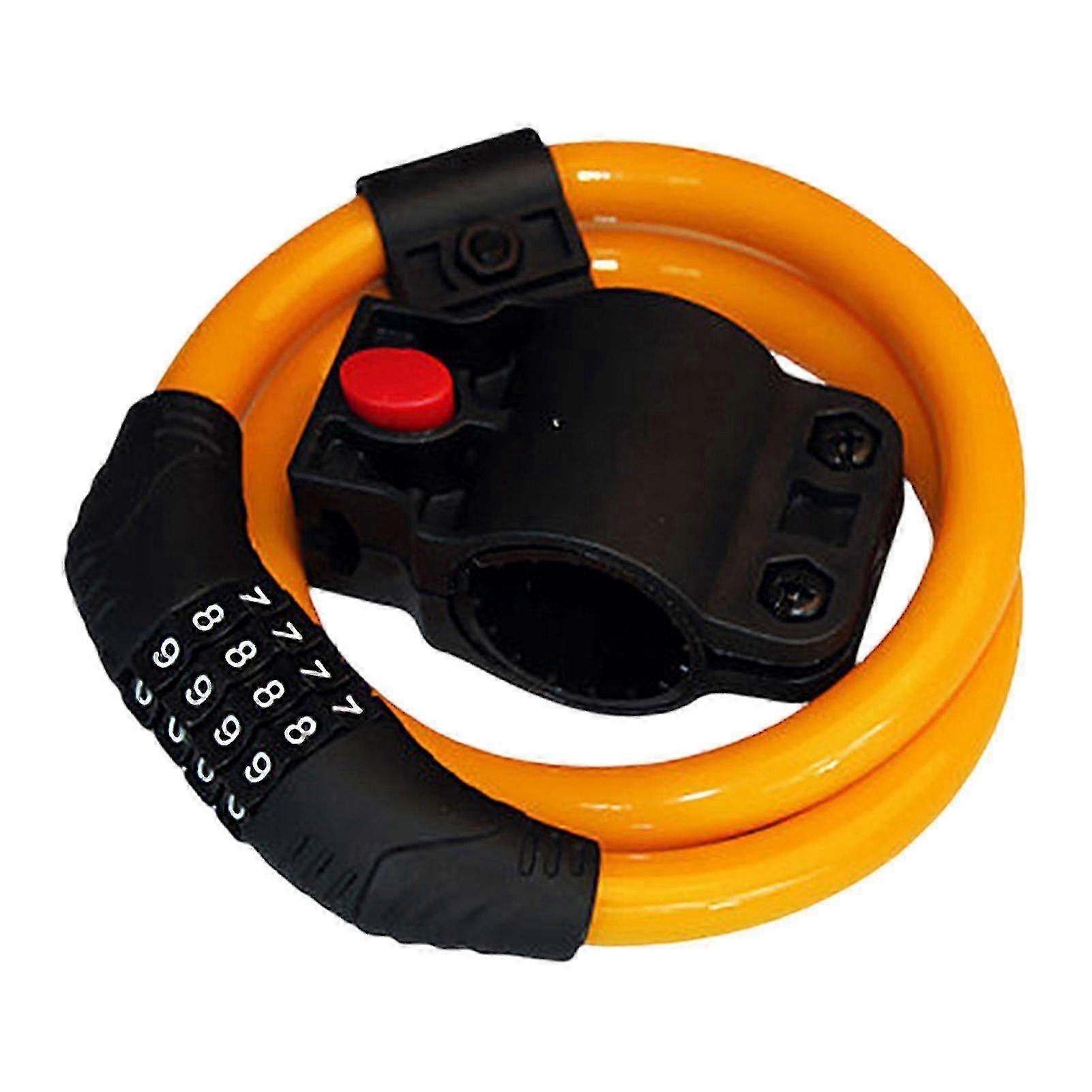 Universal Bicycle Lock High Safety Performance Mountain Bike Password Lock Four-digit Combination Steel Cable Code Cycling Lock Riding Equipm