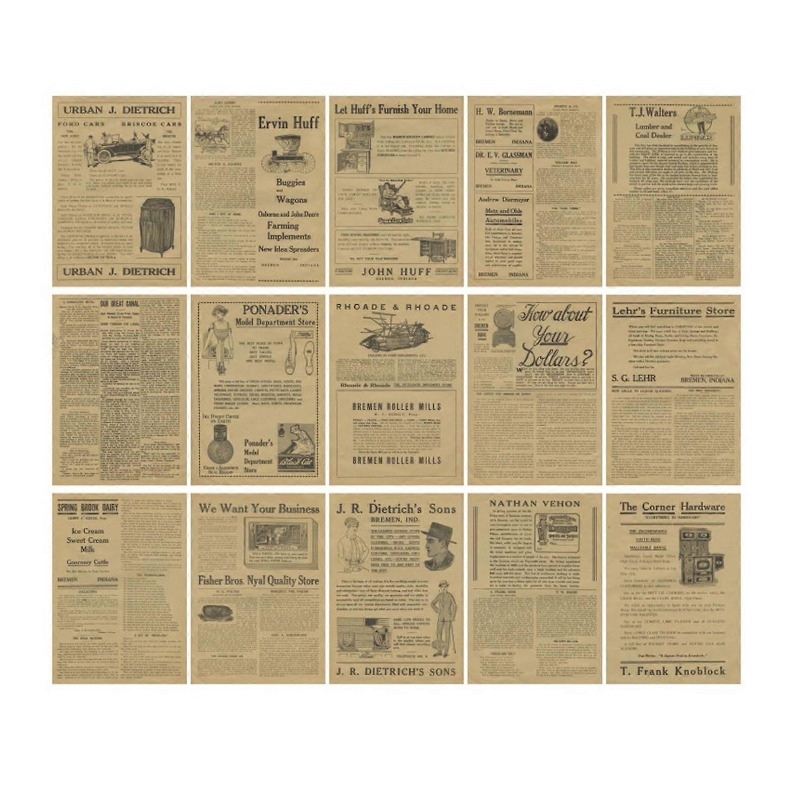 Vintage Aesthetic Scrapbook Kit 30 Sheets Non-Adhesive Scrapbook Paper for Journaling and DIY Craft Projects