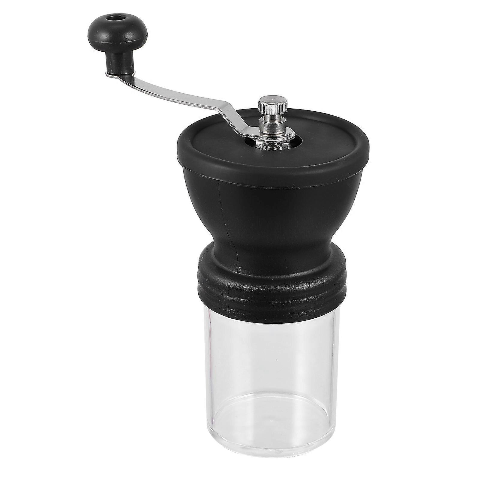 1Pc Manual Coffee Bean Grinder Hand Mill for Grinding Use Black Stainless Steel and PP Material