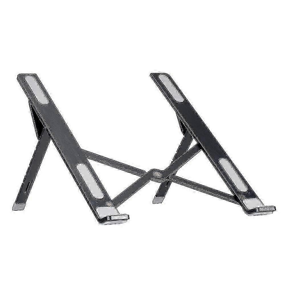 6-Level Adjustable Portable Laptop Stand - Folding Non-Slip Aluminum Alloy Bracket for Laptops, Tablets & Books - Black Zekai