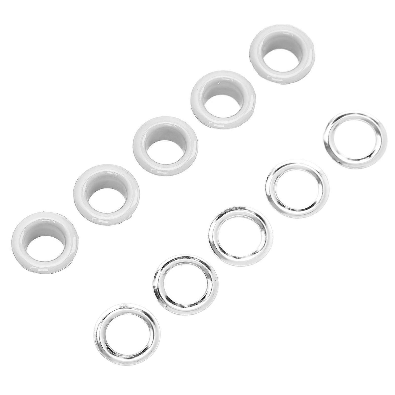 500 Sets 8mm Grommet Eyelet Kit Rust Prevention Metal Leather Grommets Kit Eyelets Tool Kit for Repairing Decorating White