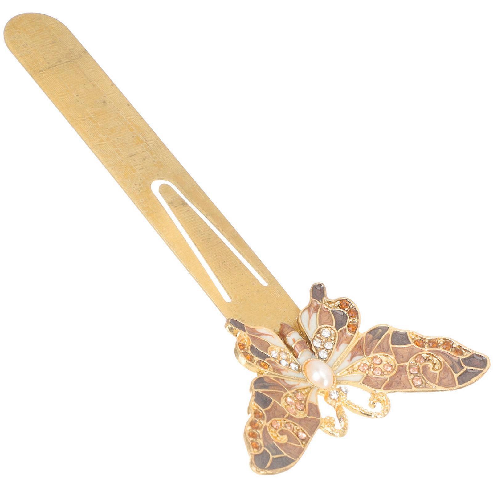 Page Markers Delicate Bookmark Decorative Classical Style Golden Butterfly Shape Book Clipping 14x7cm Elegant 1Pack