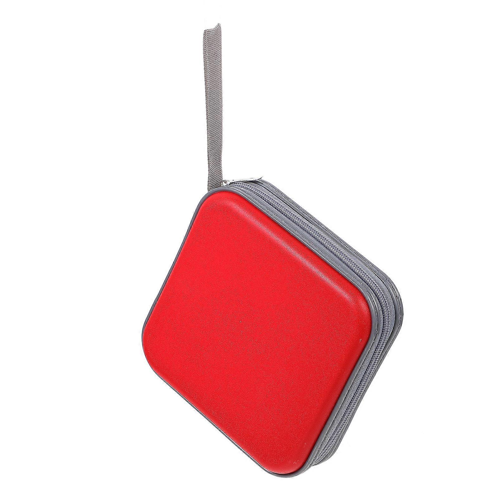 Portable CD Storage Case with Large Capacity and Zipper Closure for Dust and Scratch Protection Red Plastic 40 Discs